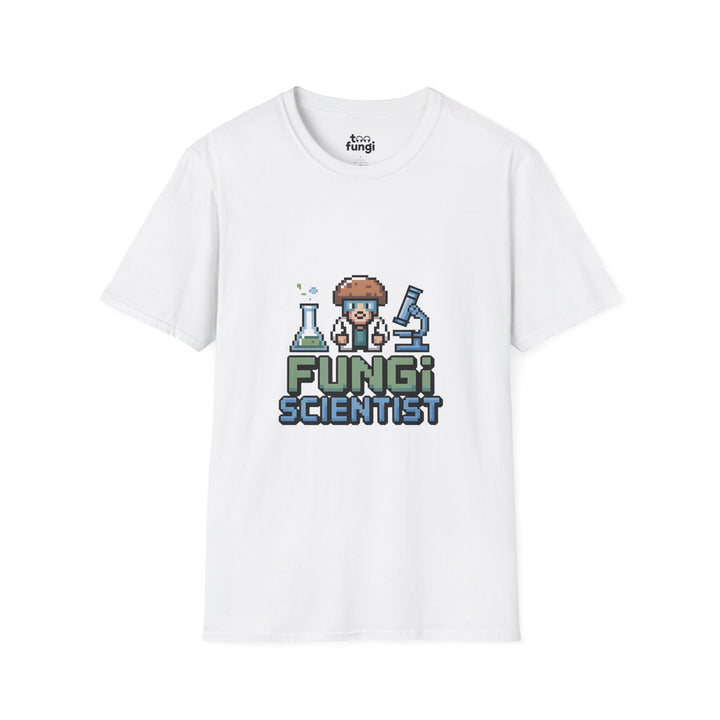 Fungi Scientist 8-Bit Laboratory Research Badge T-Shirt