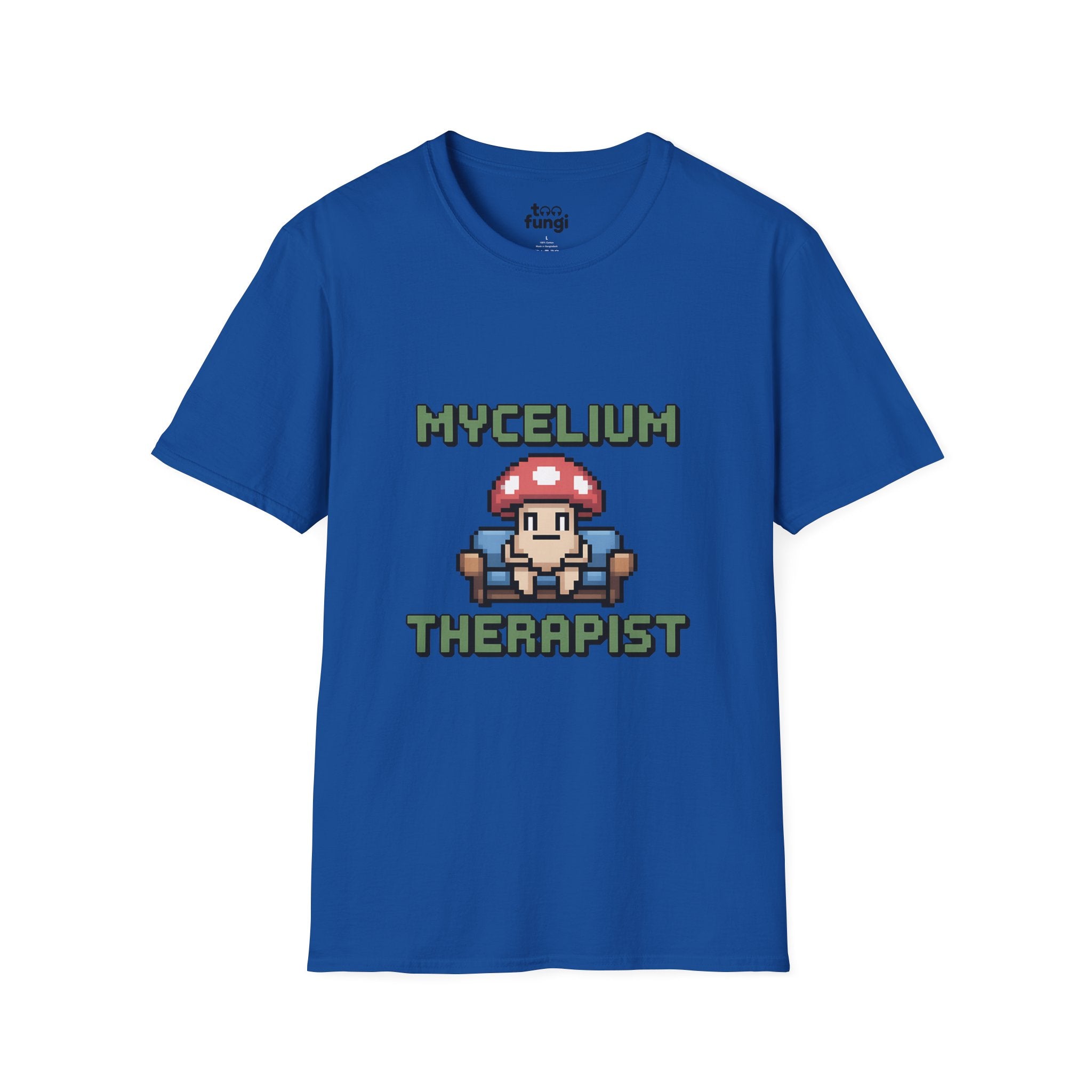 Mycelium Therapist 8-Bit Healing Network Badge T-Shirt