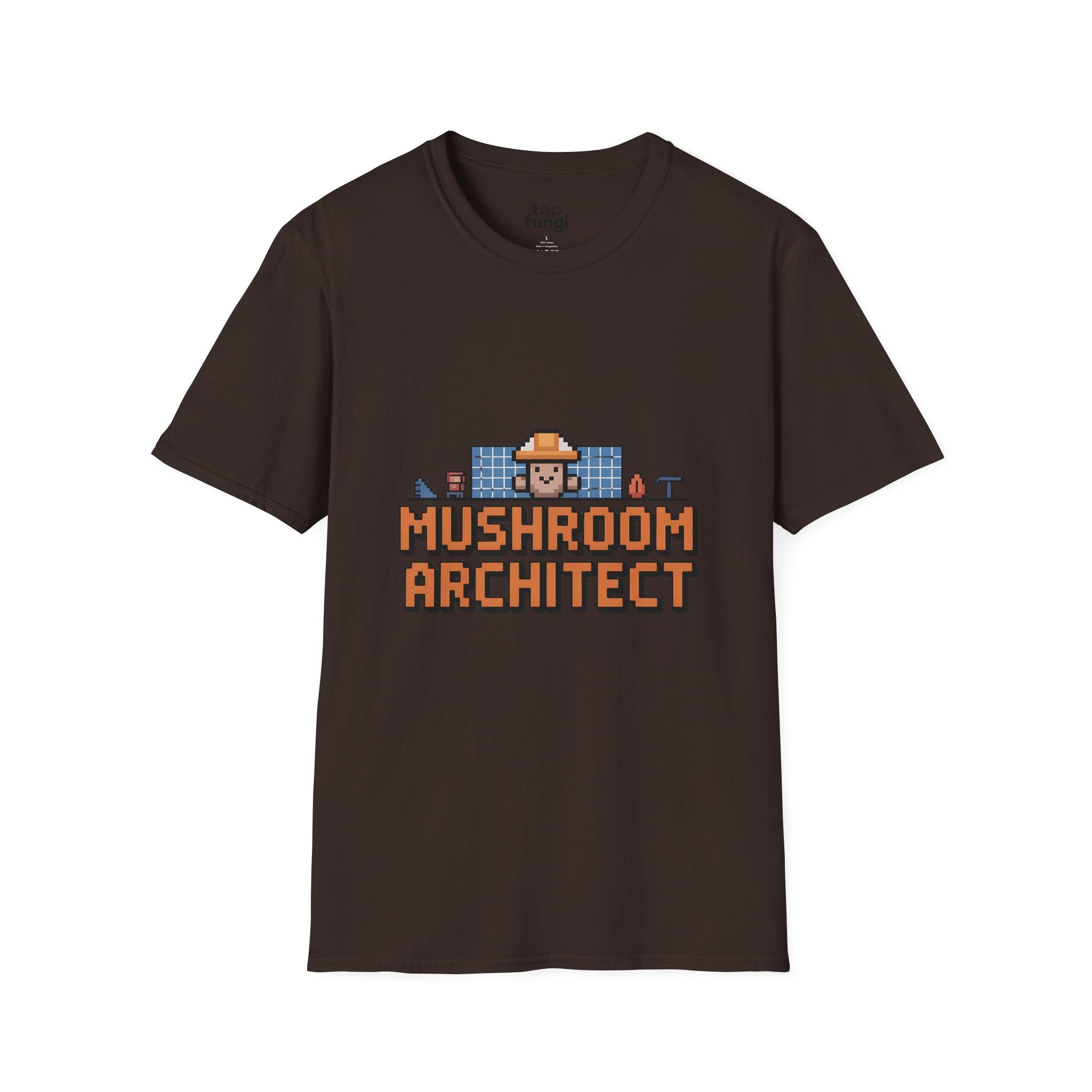 Underground Mushroom Architect 8-Bit Cave Designer T-Shirt