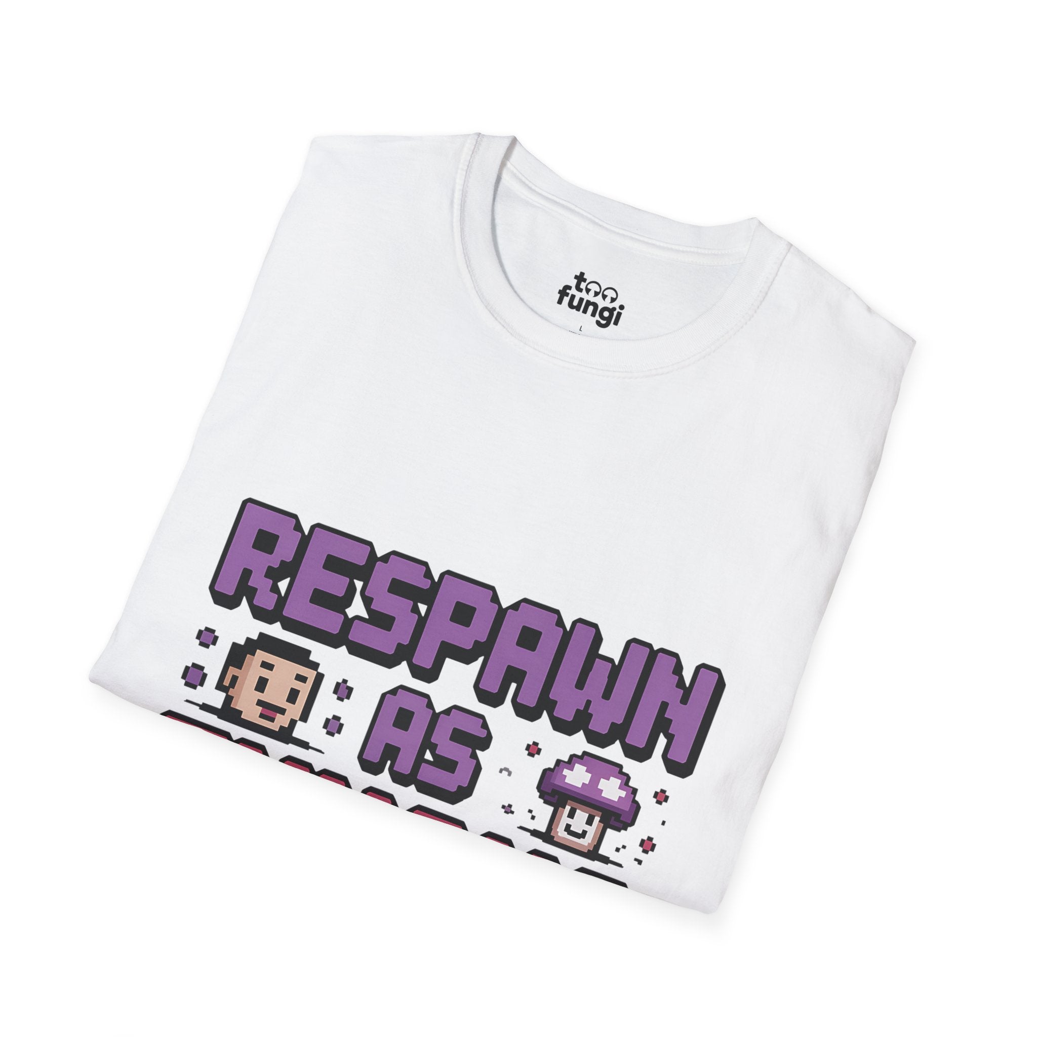 Respawn As Fungus 8-Bit Afterlife Gaming T-Shirt