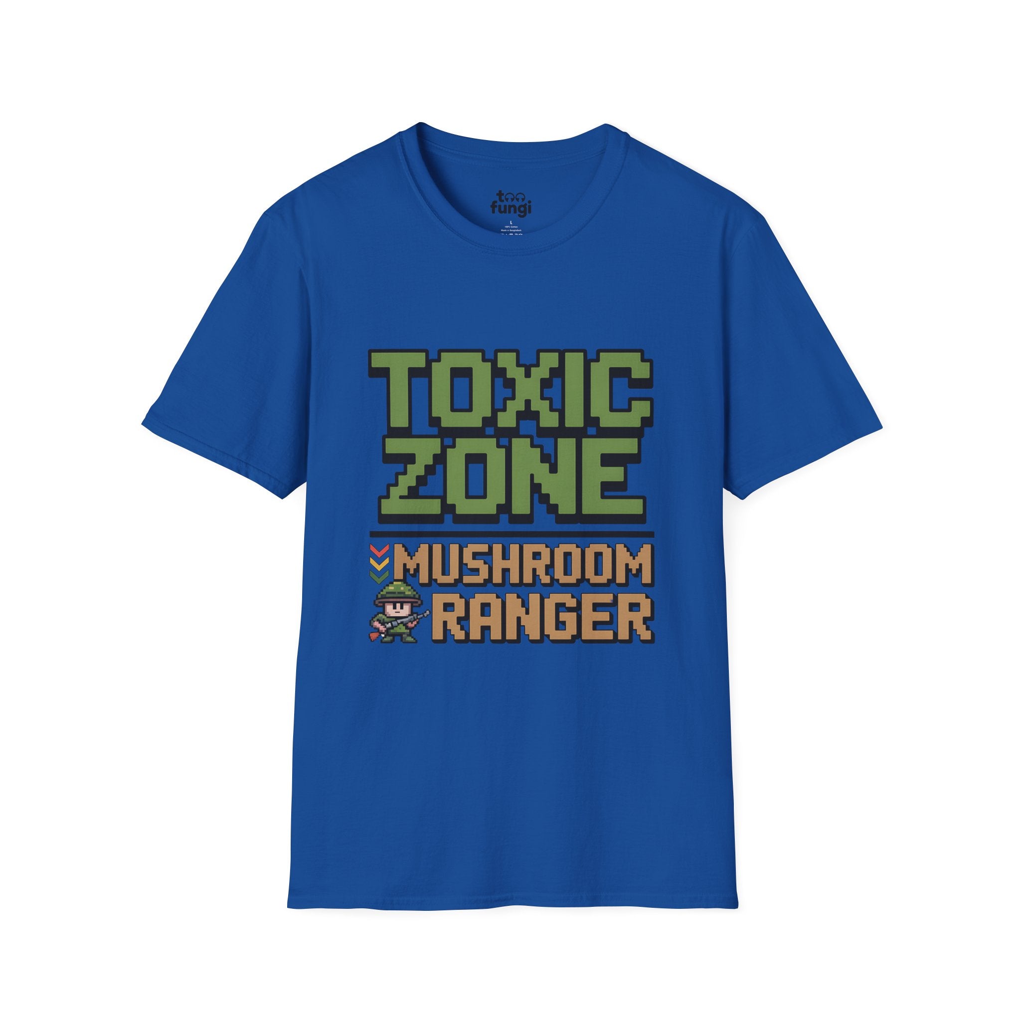 Toxic Zone Mushroom Ranger 8-Bit Hazmat Badge T-Shirt