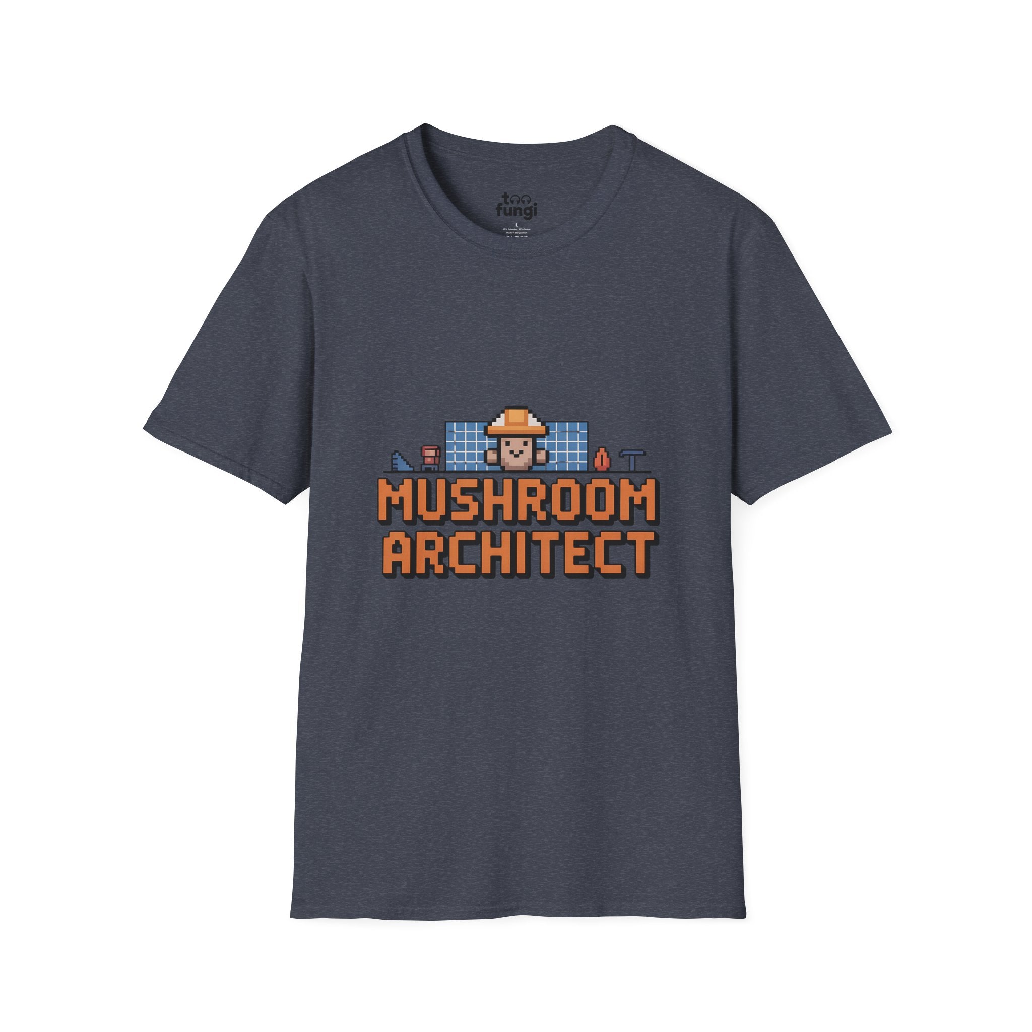 Underground Mushroom Architect 8-Bit Cave Designer T-Shirt