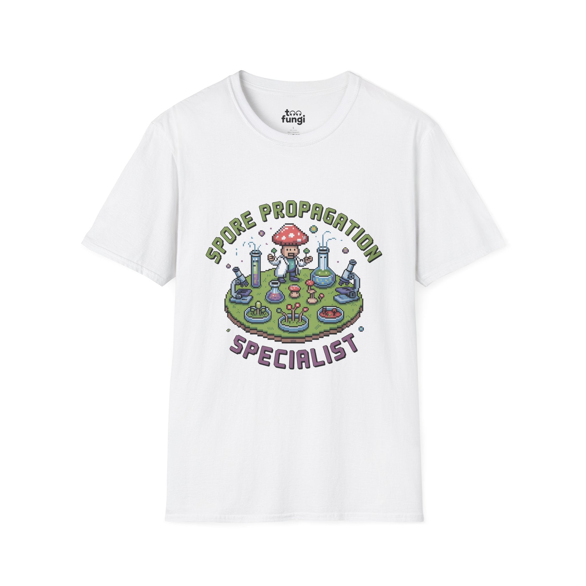 Spore Propagation Specialist 8-Bit Expert Badge T-Shirt