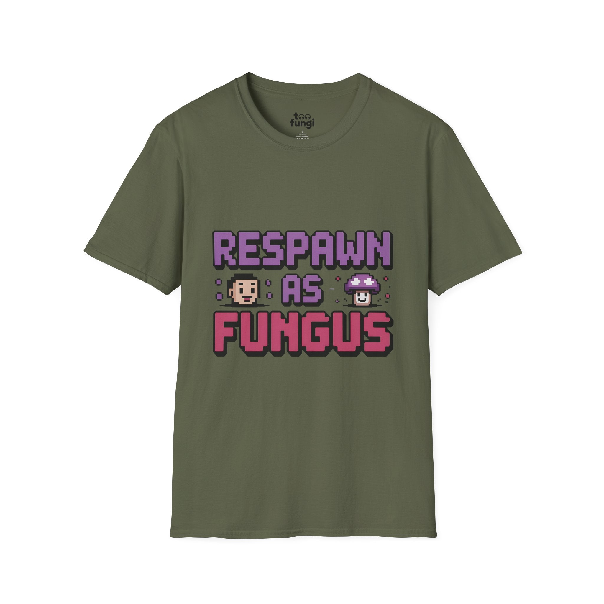Respawn As Fungus 8-Bit Afterlife Gaming T-Shirt