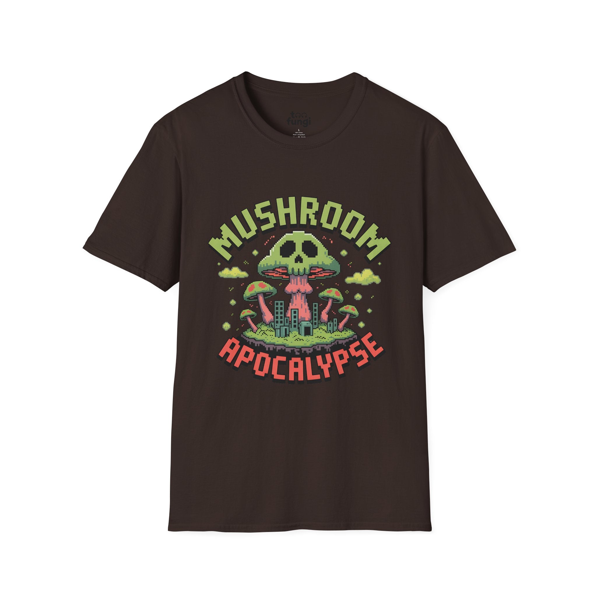 Mushroom Apocalypse 8-Bit Survival Badge T-Shirt