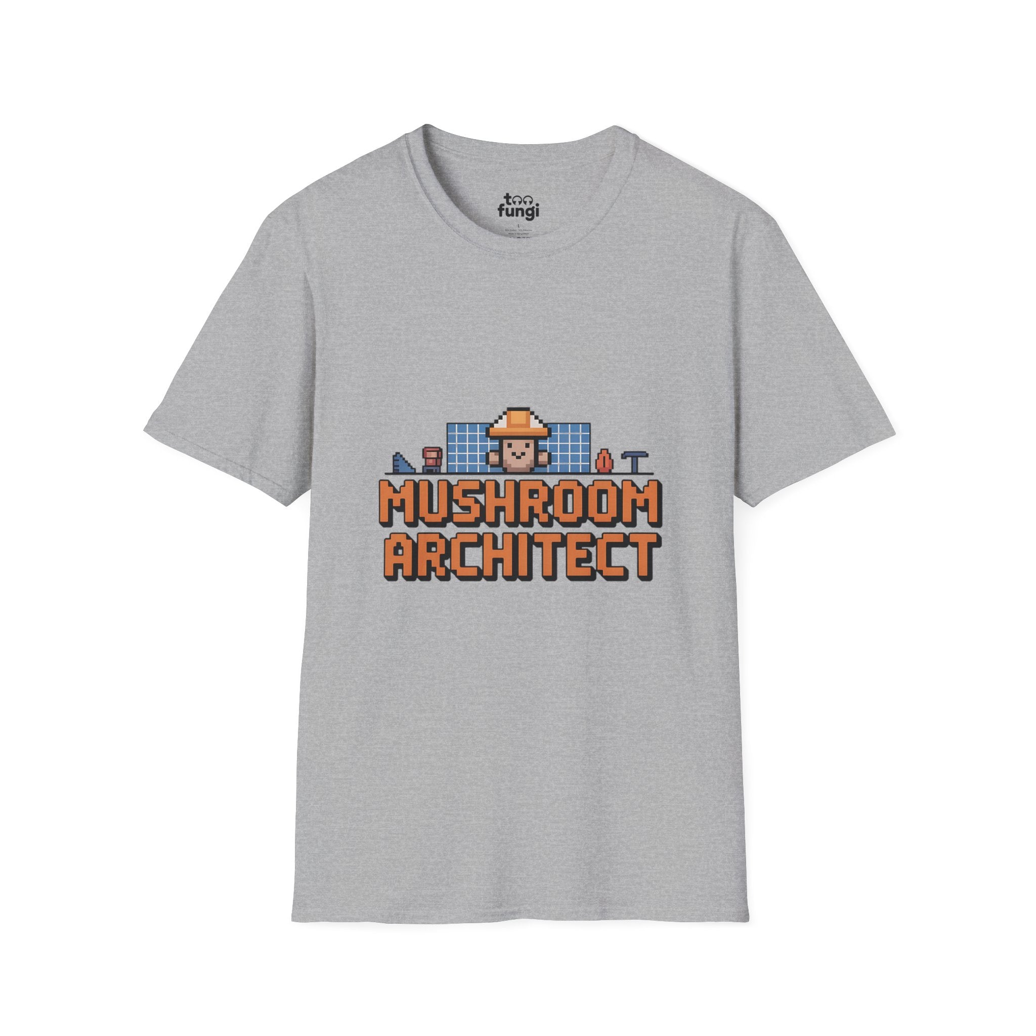 Underground Mushroom Architect 8-Bit Cave Designer T-Shirt