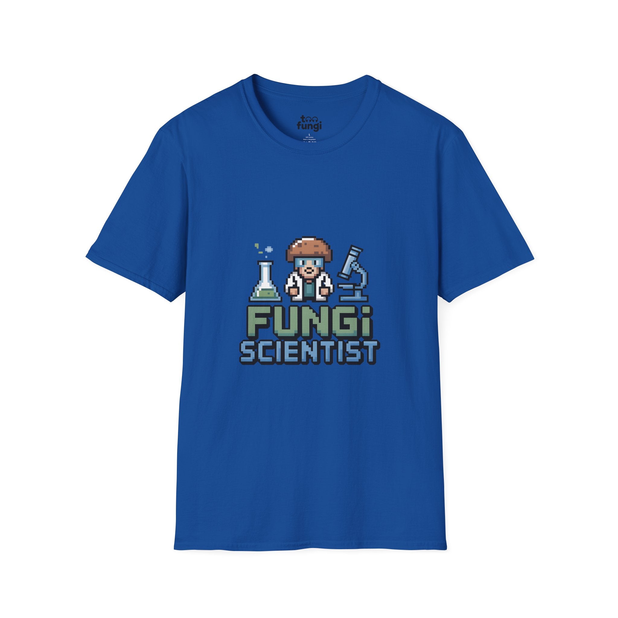 Fungi Scientist 8-Bit Laboratory Research Badge T-Shirt