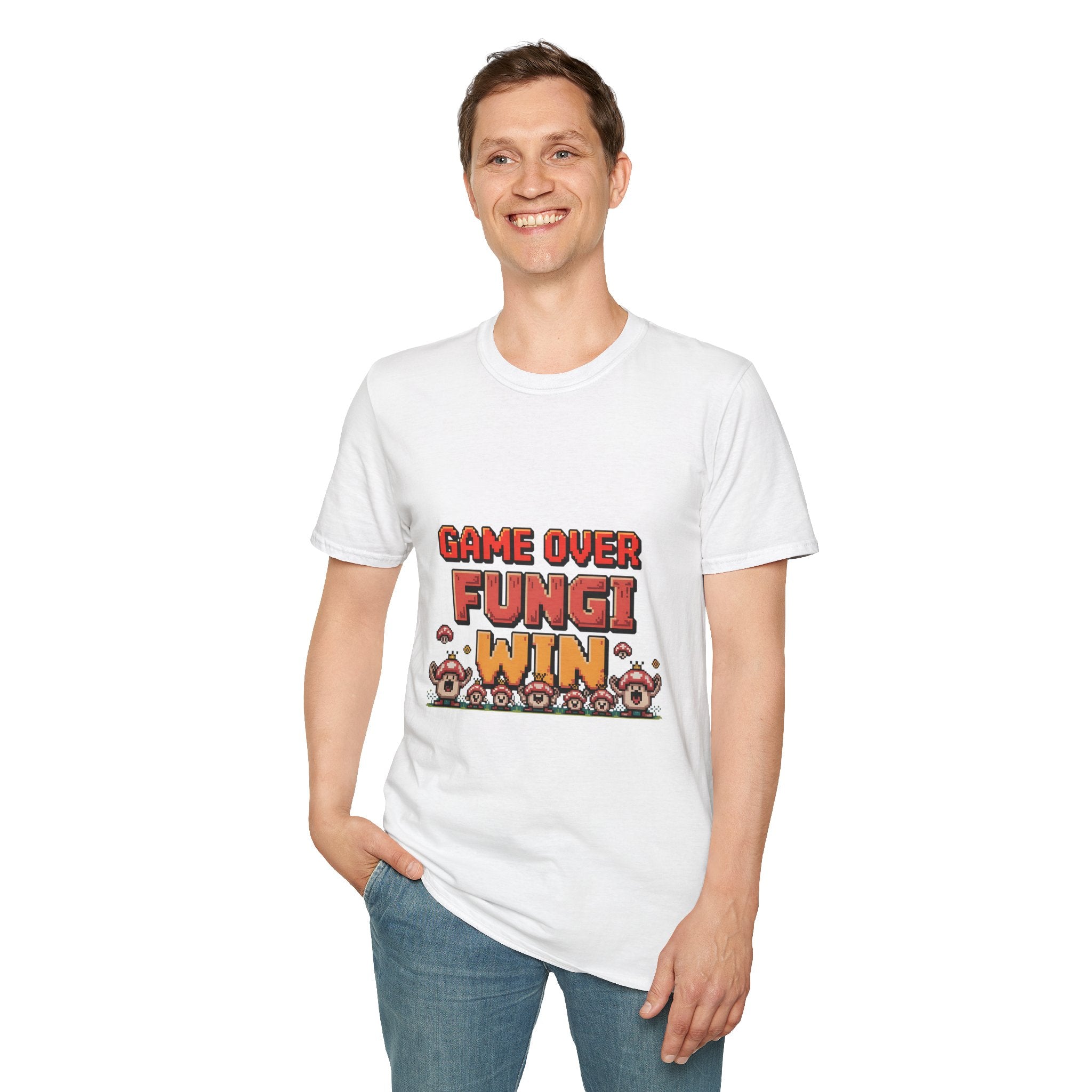 Game Over Fungi Win 8-Bit Victory Screen T-Shirt