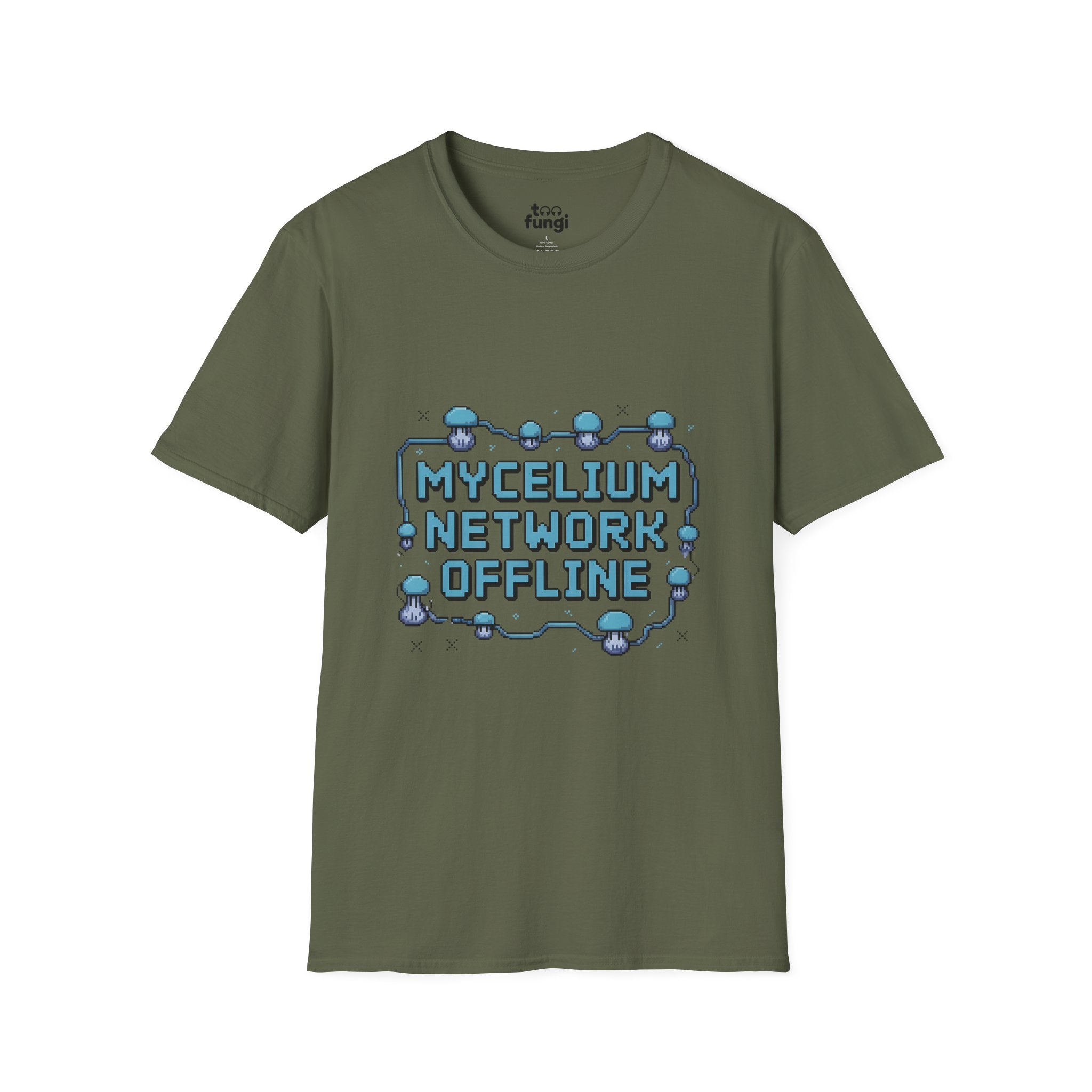 Mycelium Network Offline 8-Bit Tech Humor T-Shirt