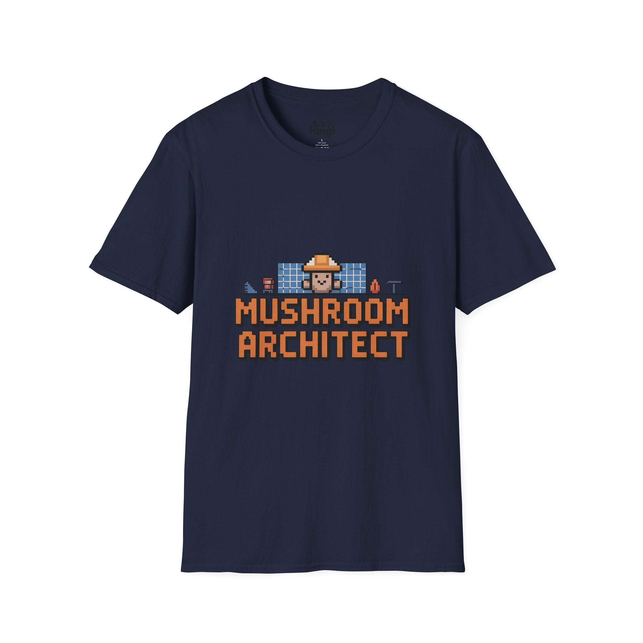 Underground Mushroom Architect 8-Bit Cave Designer T-Shirt