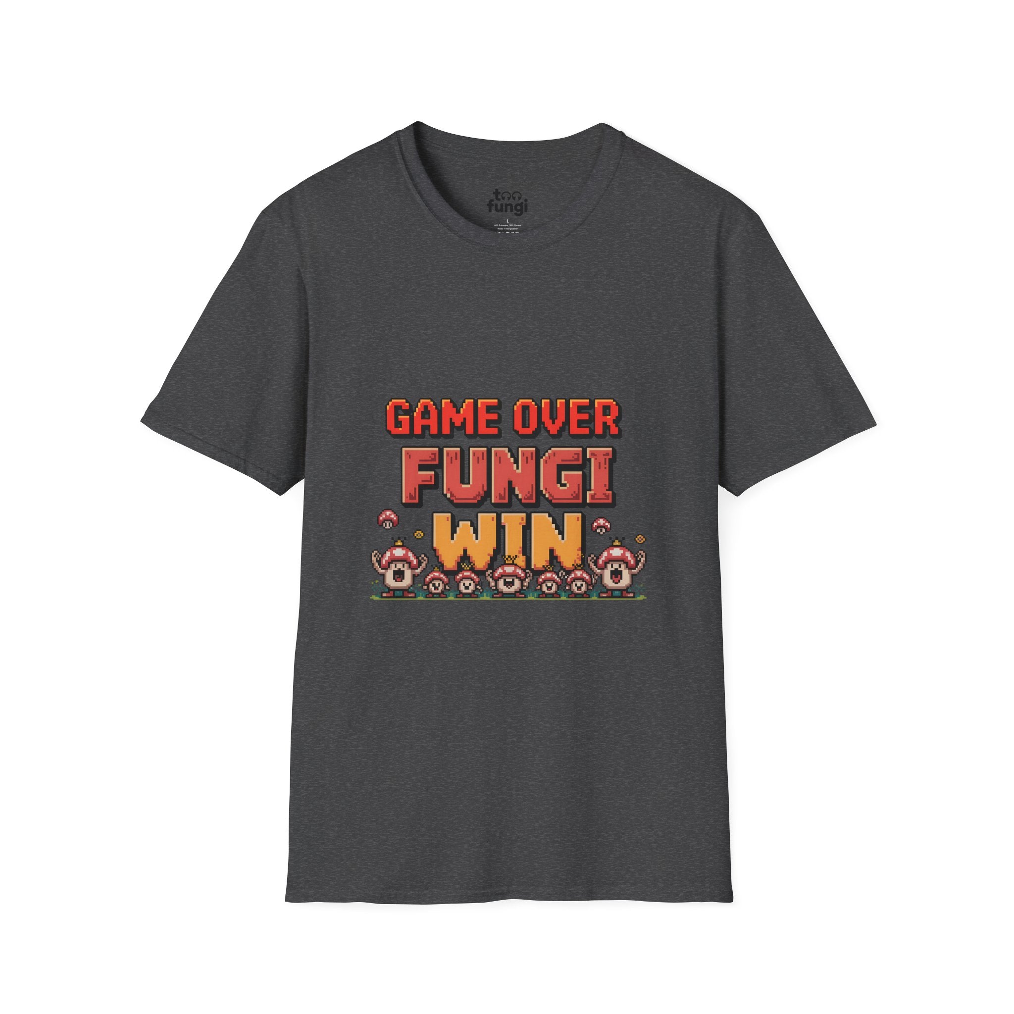 Game Over Fungi Win 8-Bit Victory Screen T-Shirt