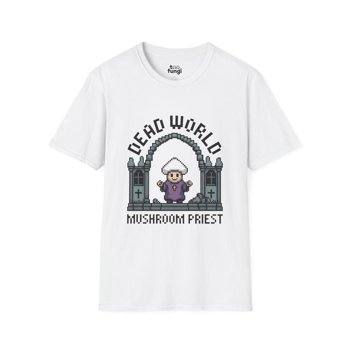 Dead World Mushroom Priest 8-Bit Gothic Badge T-Shirt
