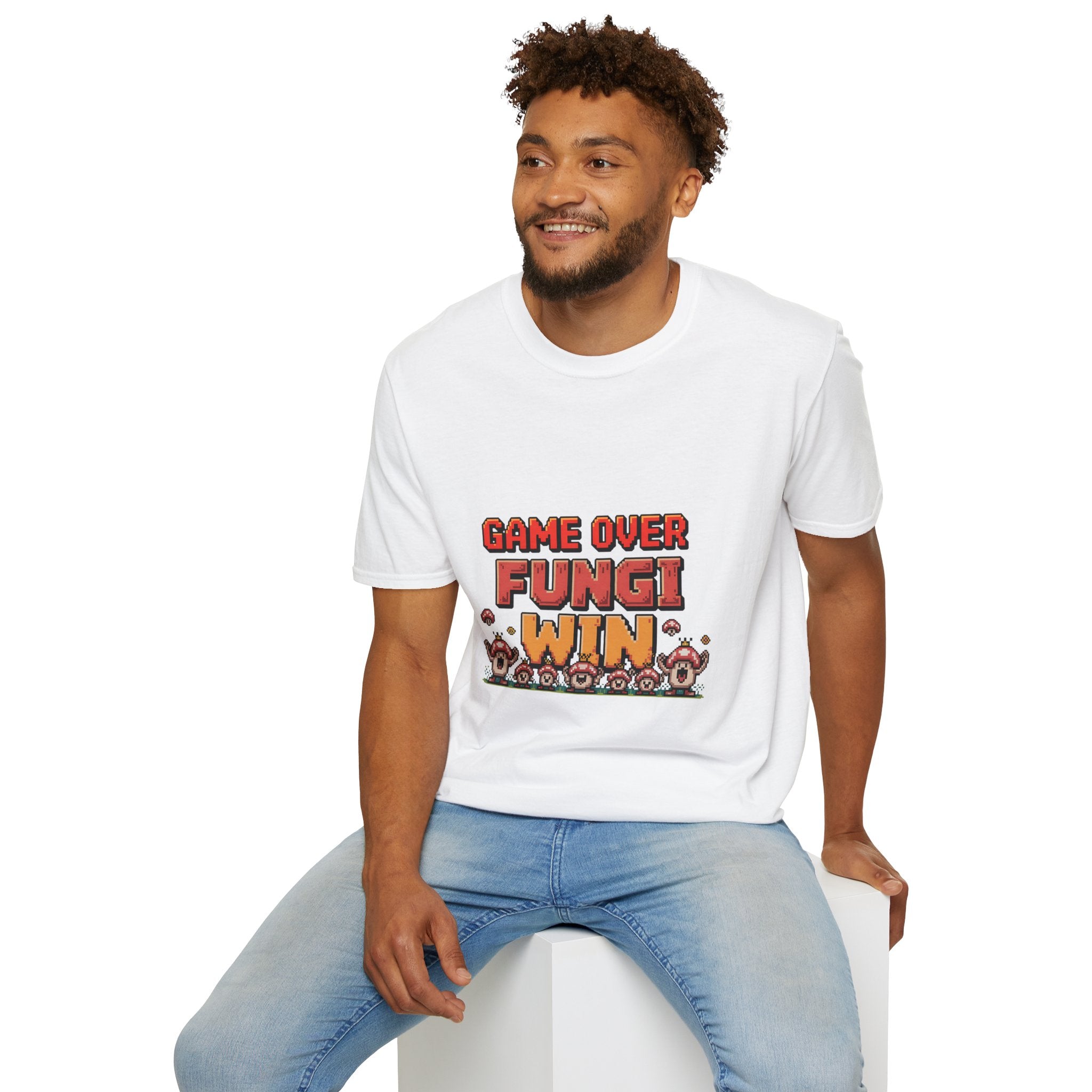 Game Over Fungi Win 8-Bit Victory Screen T-Shirt