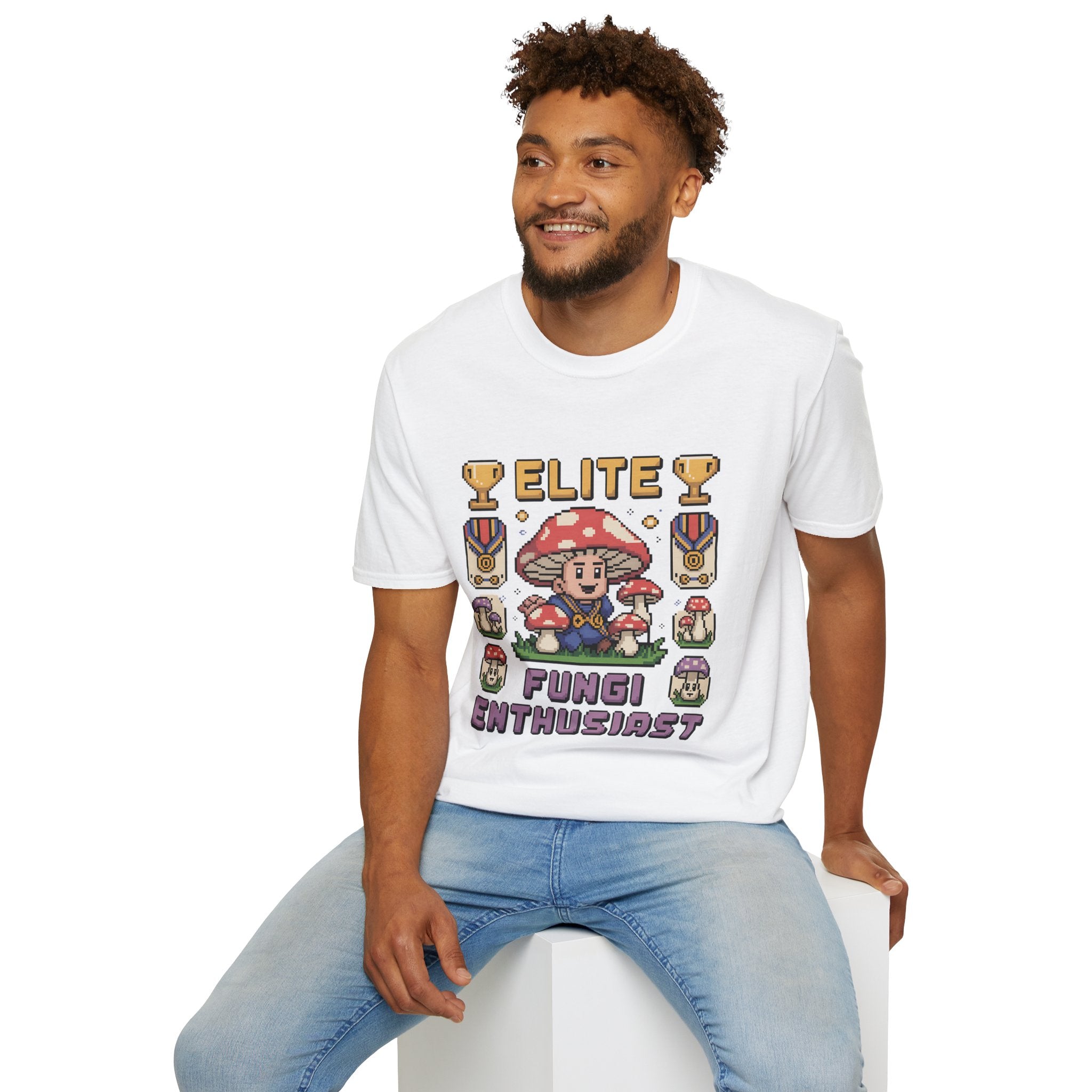 Elite Fungi Enthusiast Premium Badge T-Shirt