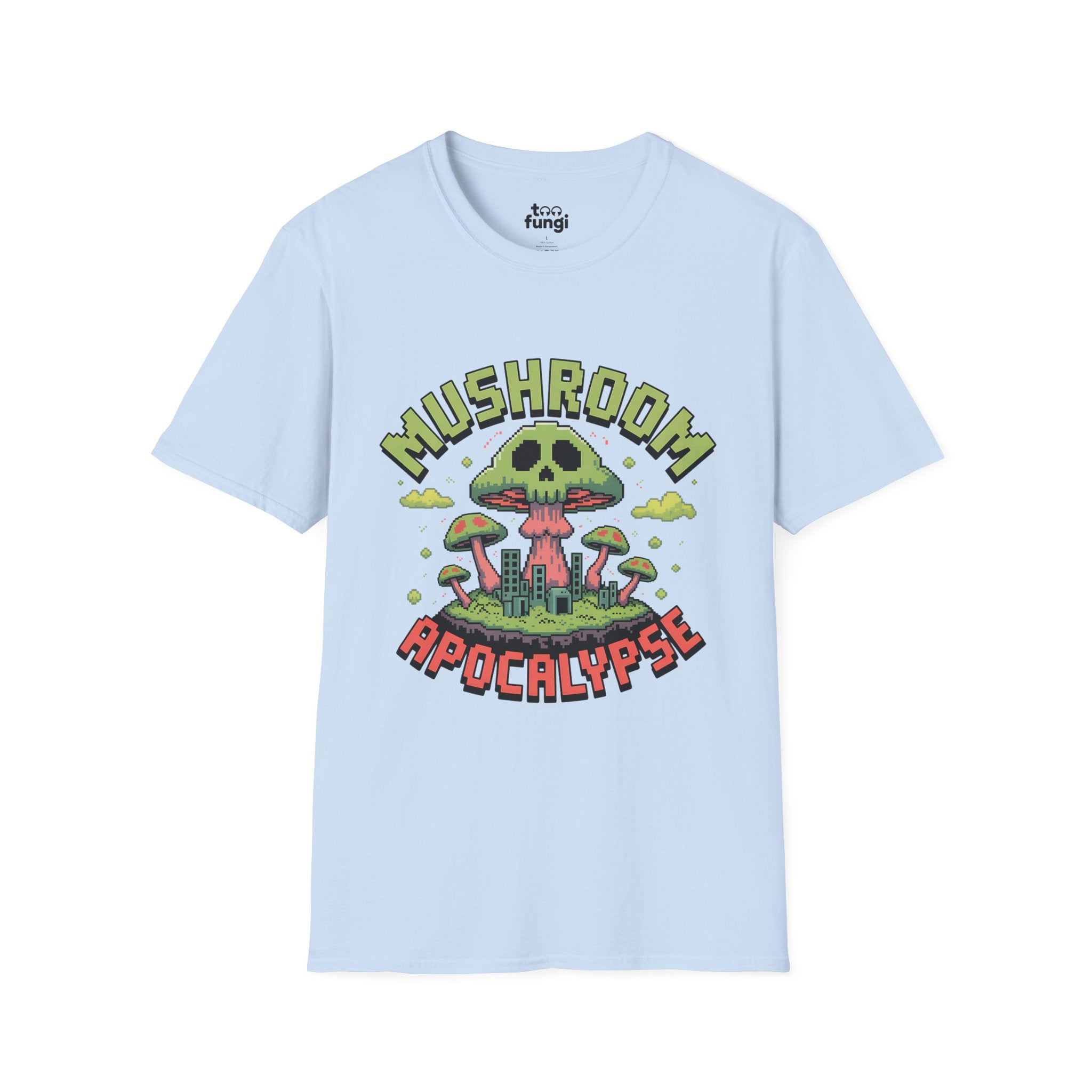 Mushroom Apocalypse 8-Bit Survival Badge T-Shirt