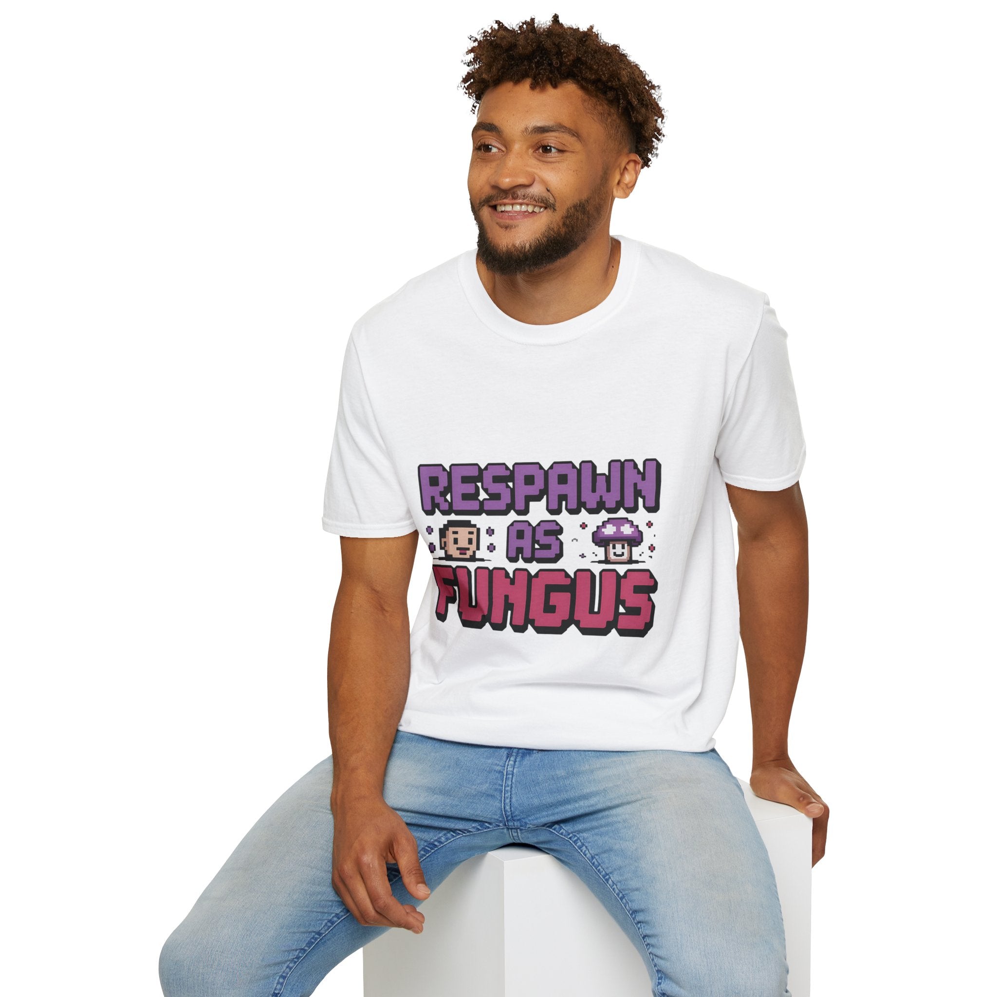 Respawn As Fungus 8-Bit Afterlife Gaming T-Shirt