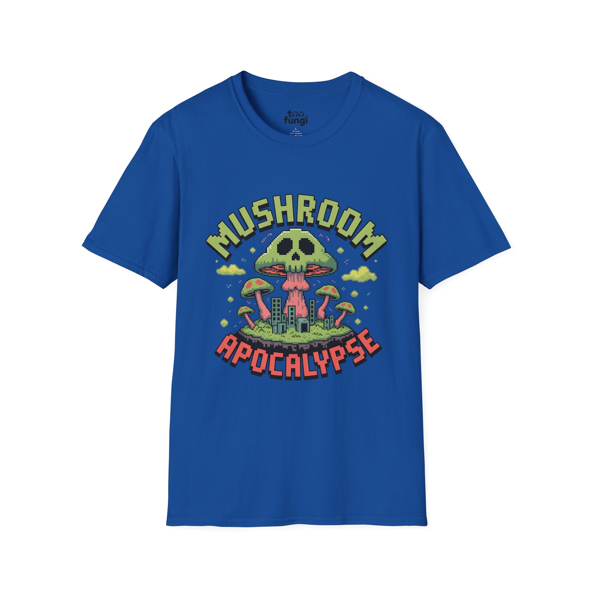 Mushroom Apocalypse 8-Bit Survival Badge T-Shirt