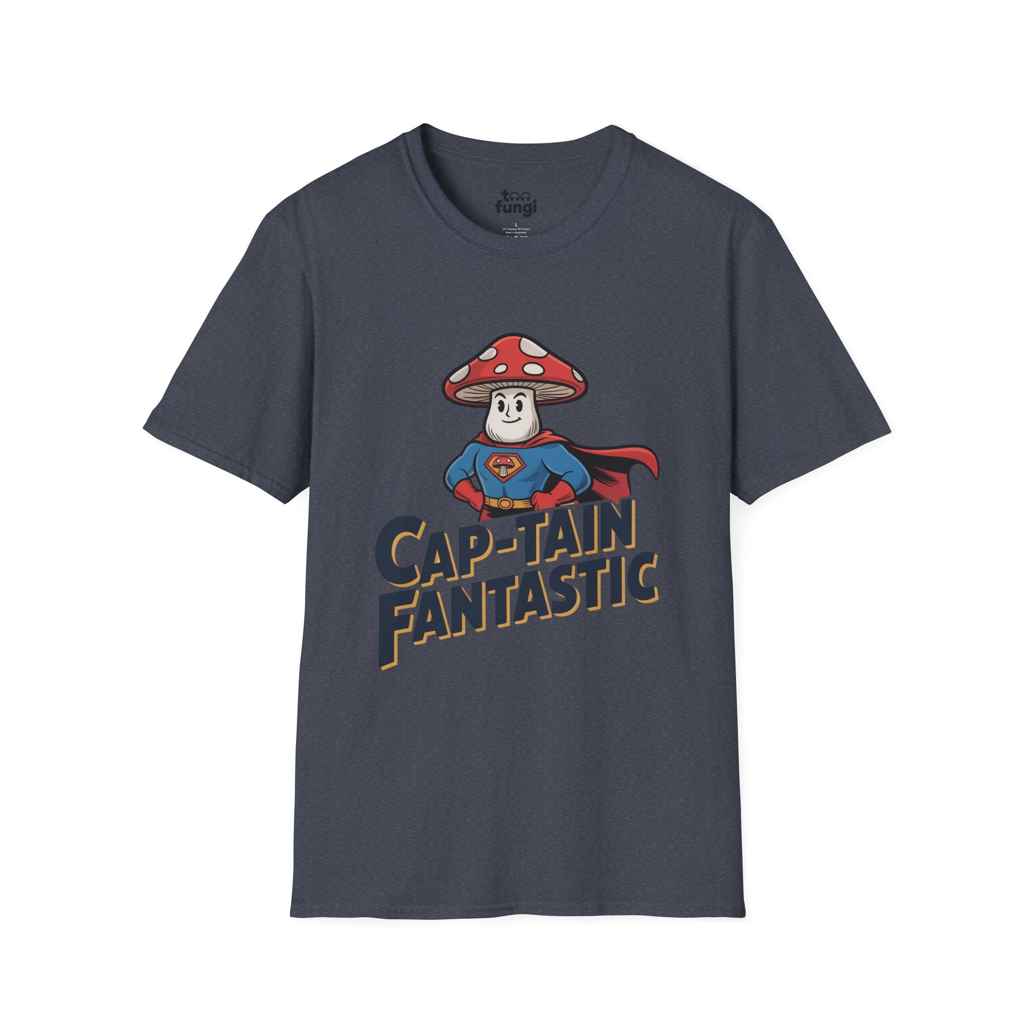 Cap-Tain Fantastic Mushroom Superhero T-Shirt