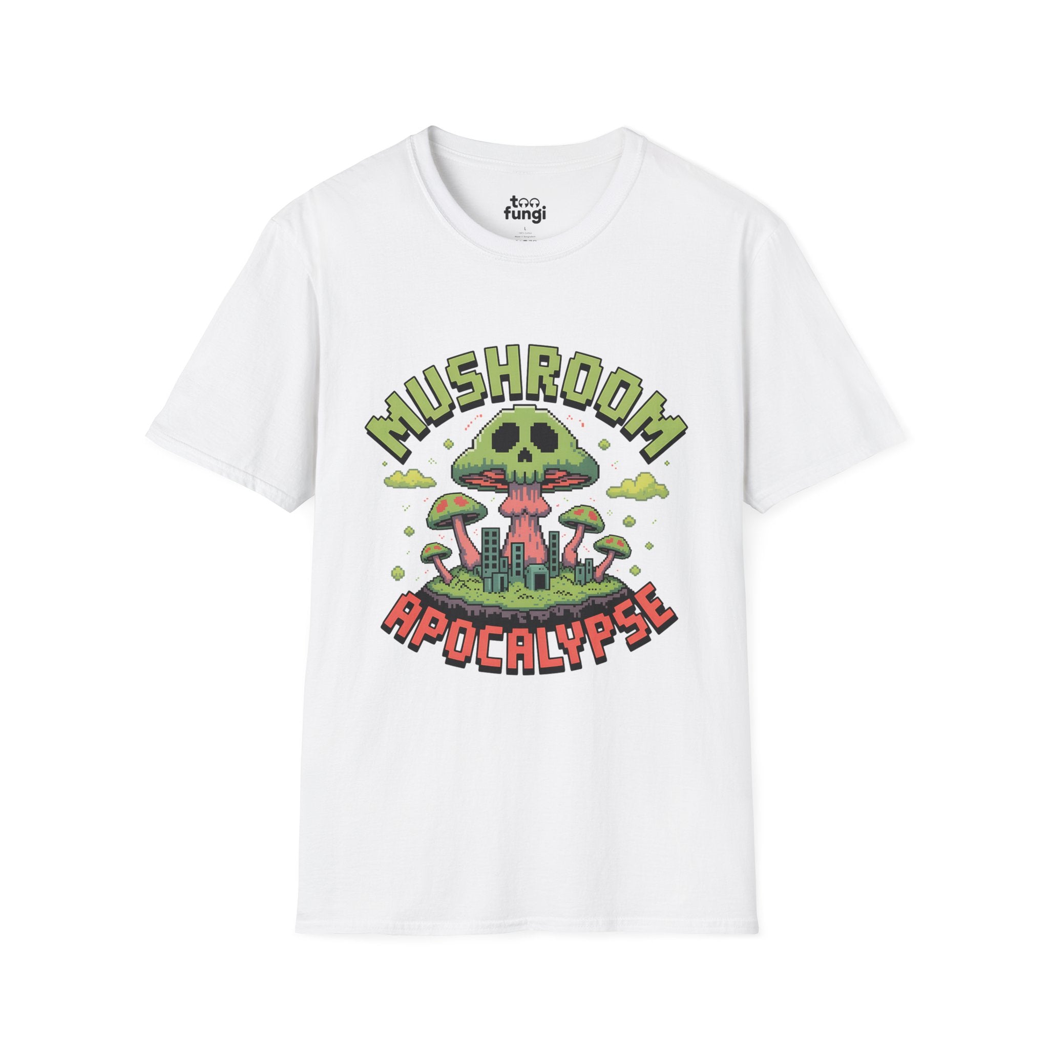 Mushroom Apocalypse 8-Bit Survival Badge T-Shirt
