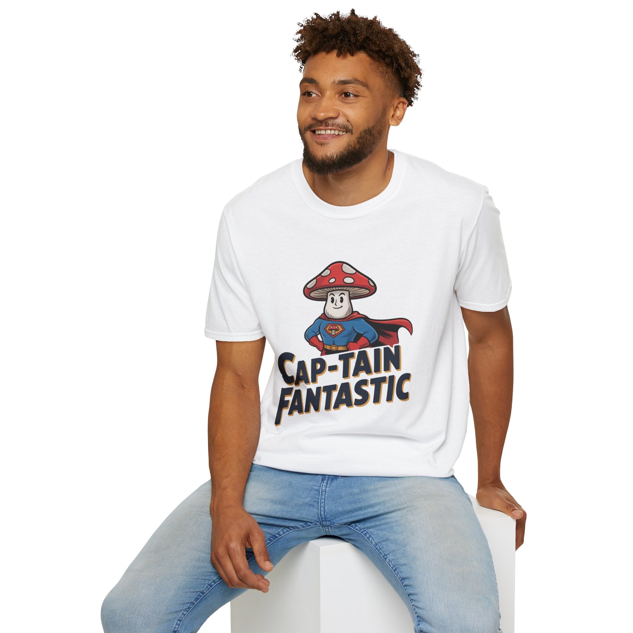 Cap-Tain Fantastic Mushroom Superhero T-Shirt
