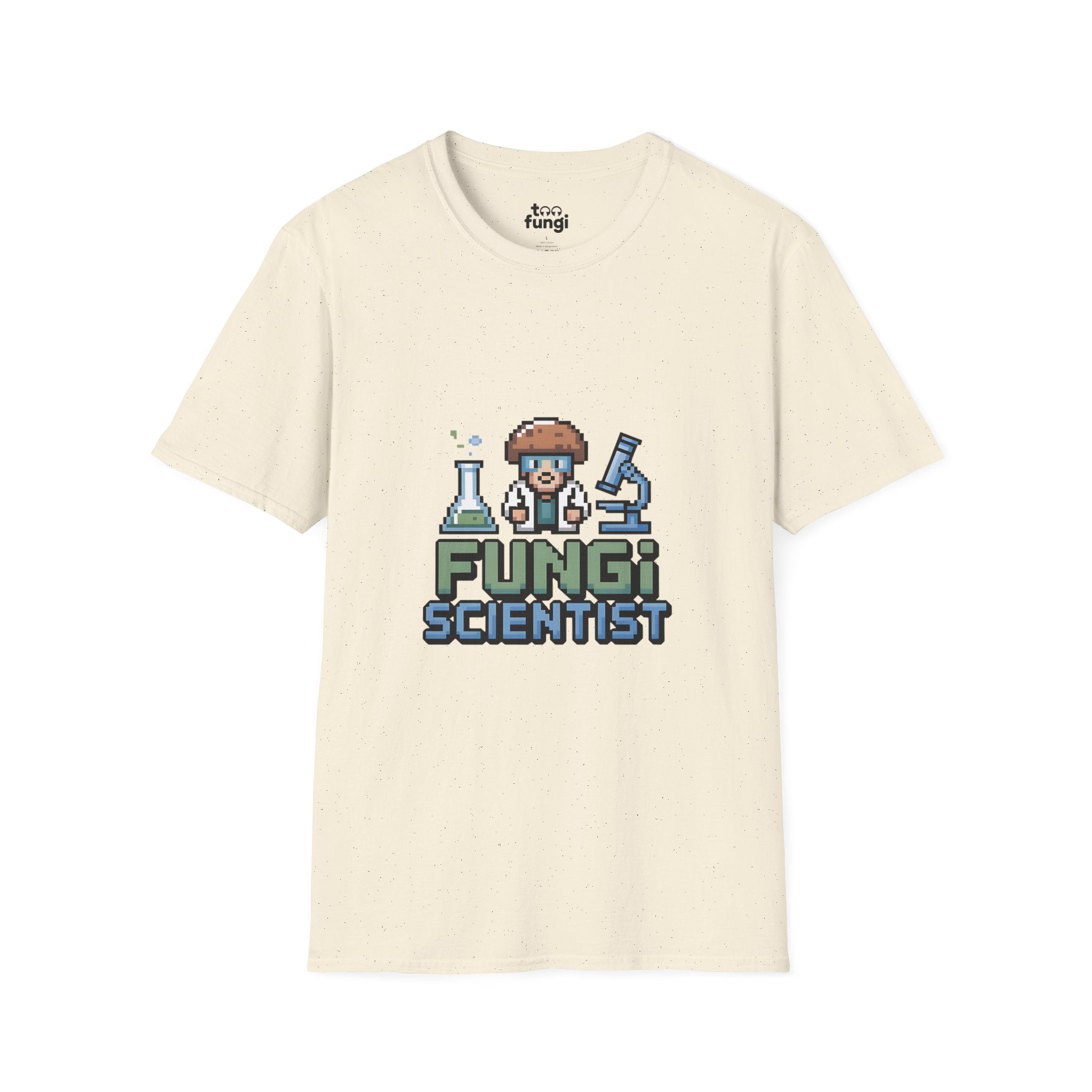 Fungi Scientist 8-Bit Laboratory Research Badge T-Shirt