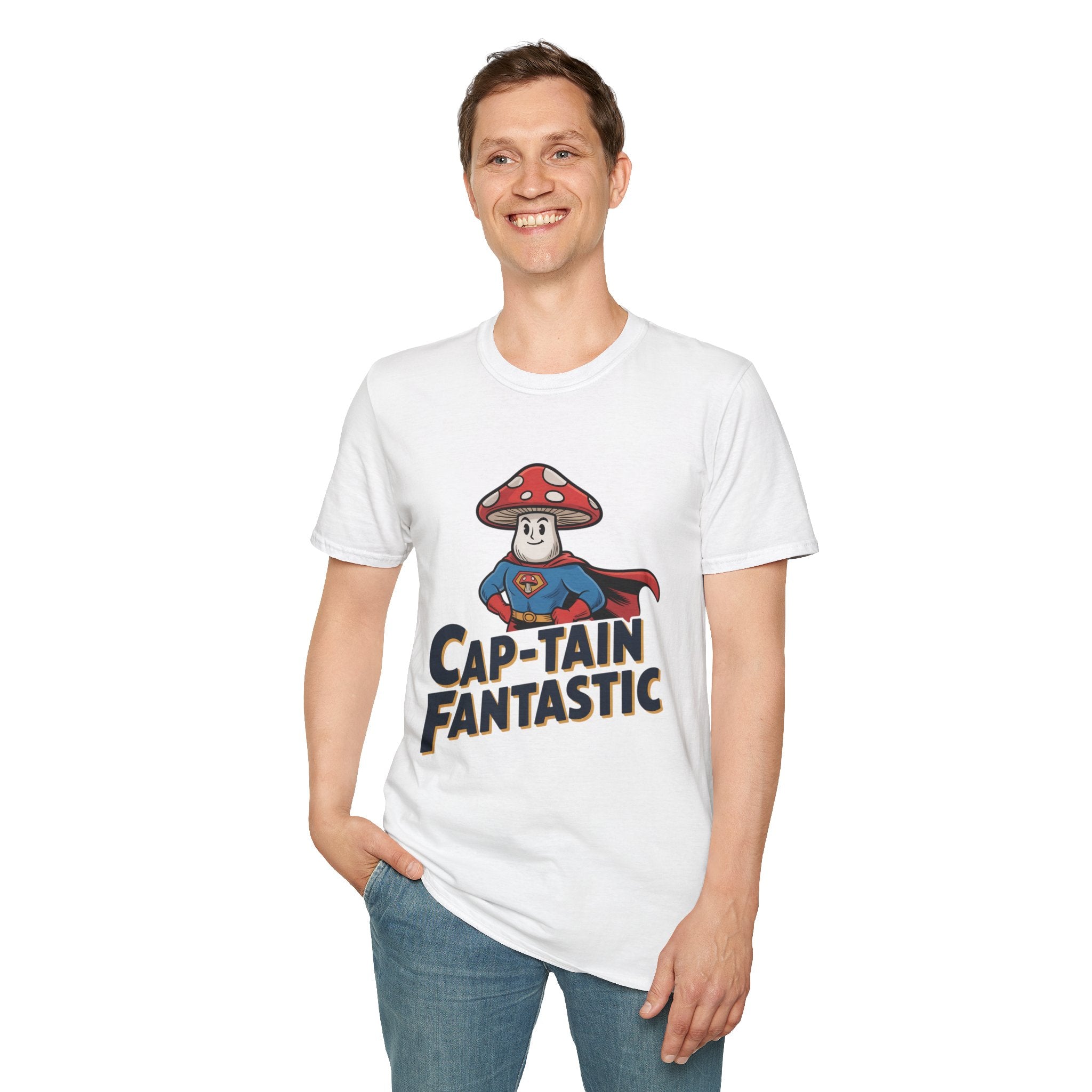 Cap-Tain Fantastic Mushroom Superhero T-Shirt