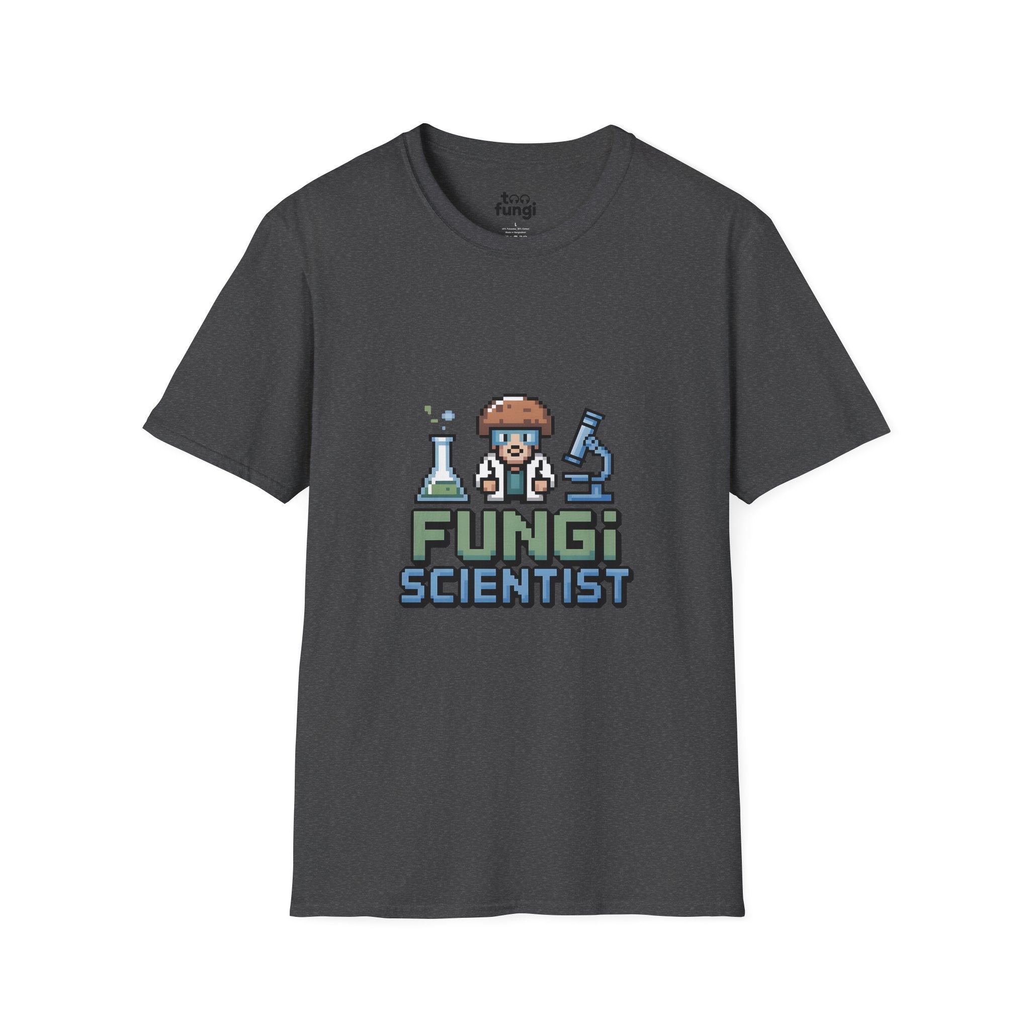 Fungi Scientist 8-Bit Laboratory Research Badge T-Shirt