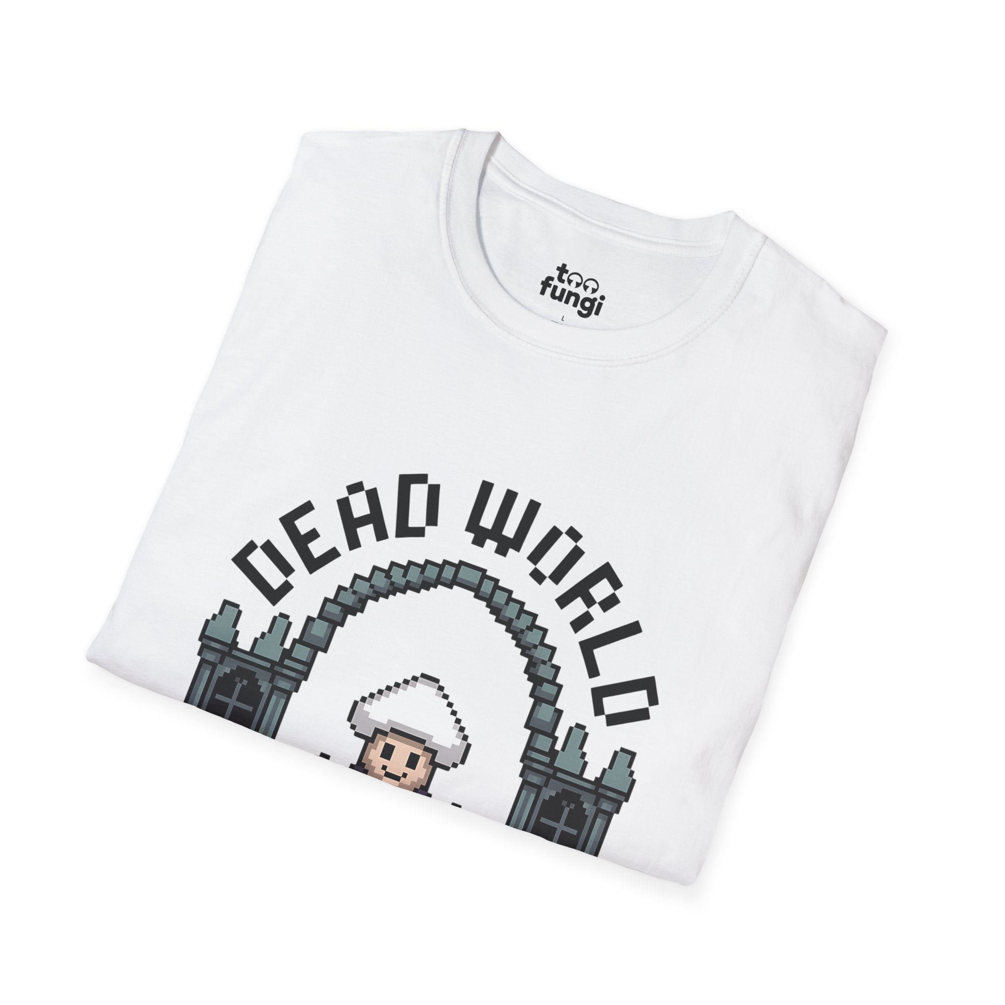 Dead World Mushroom Priest 8-Bit Gothic Badge T-Shirt