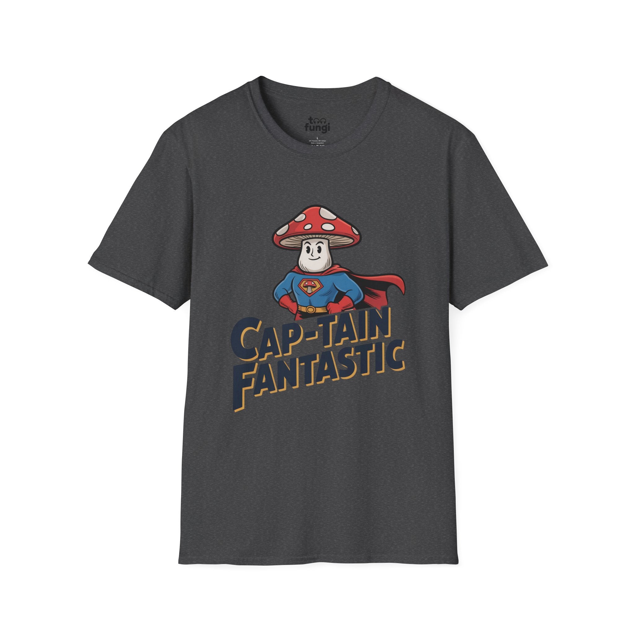 Cap-Tain Fantastic Mushroom Superhero T-Shirt