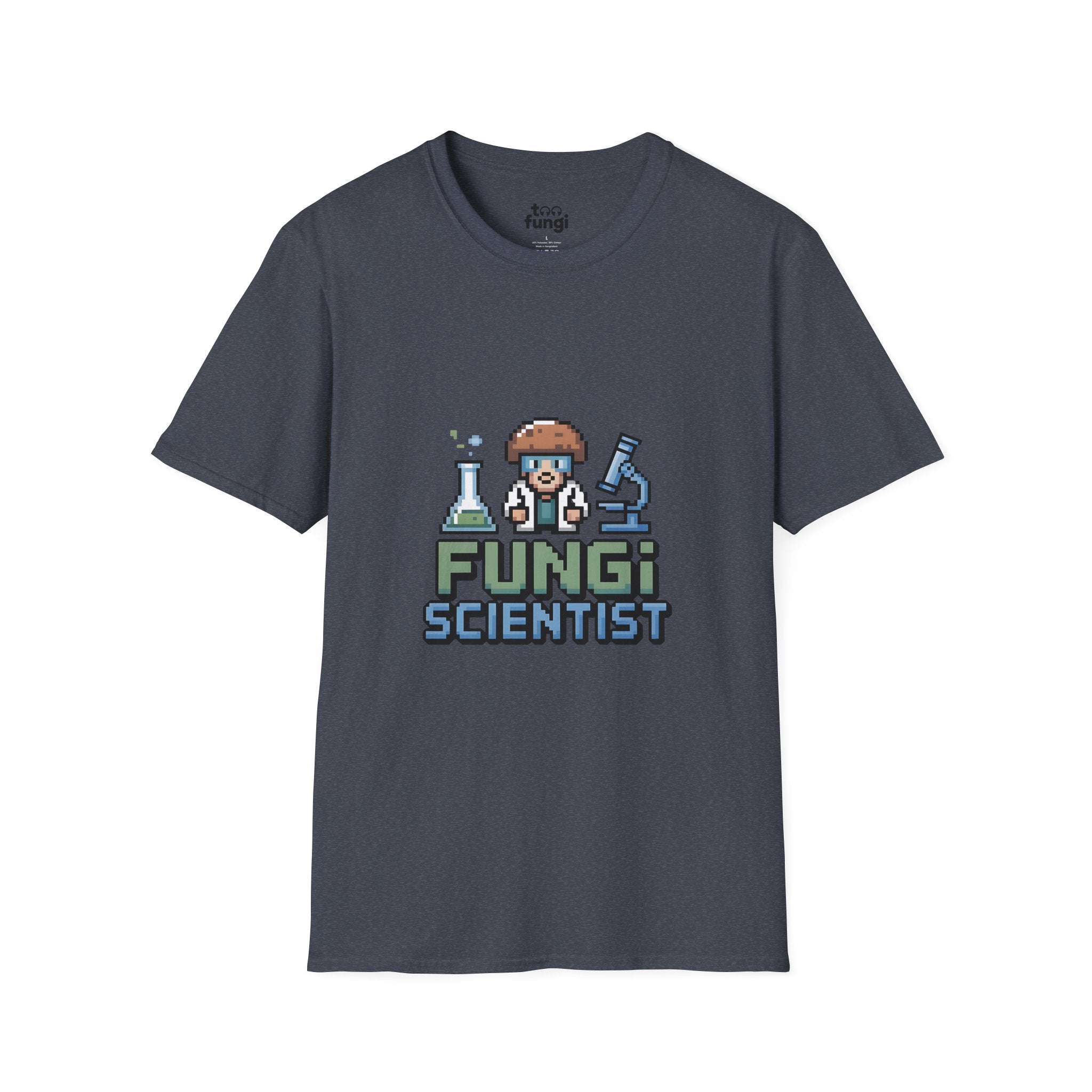 Fungi Scientist 8-Bit Laboratory Research Badge T-Shirt