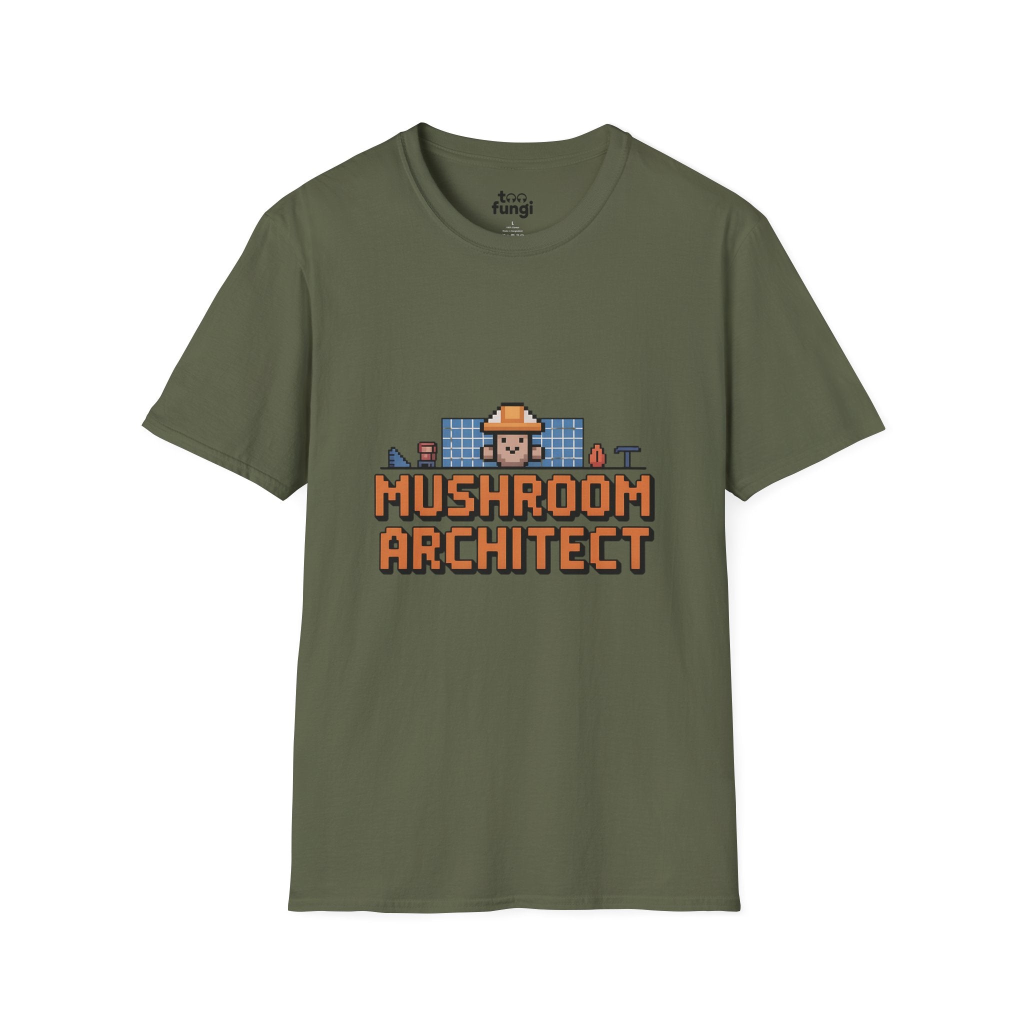 Underground Mushroom Architect 8-Bit Cave Designer T-Shirt