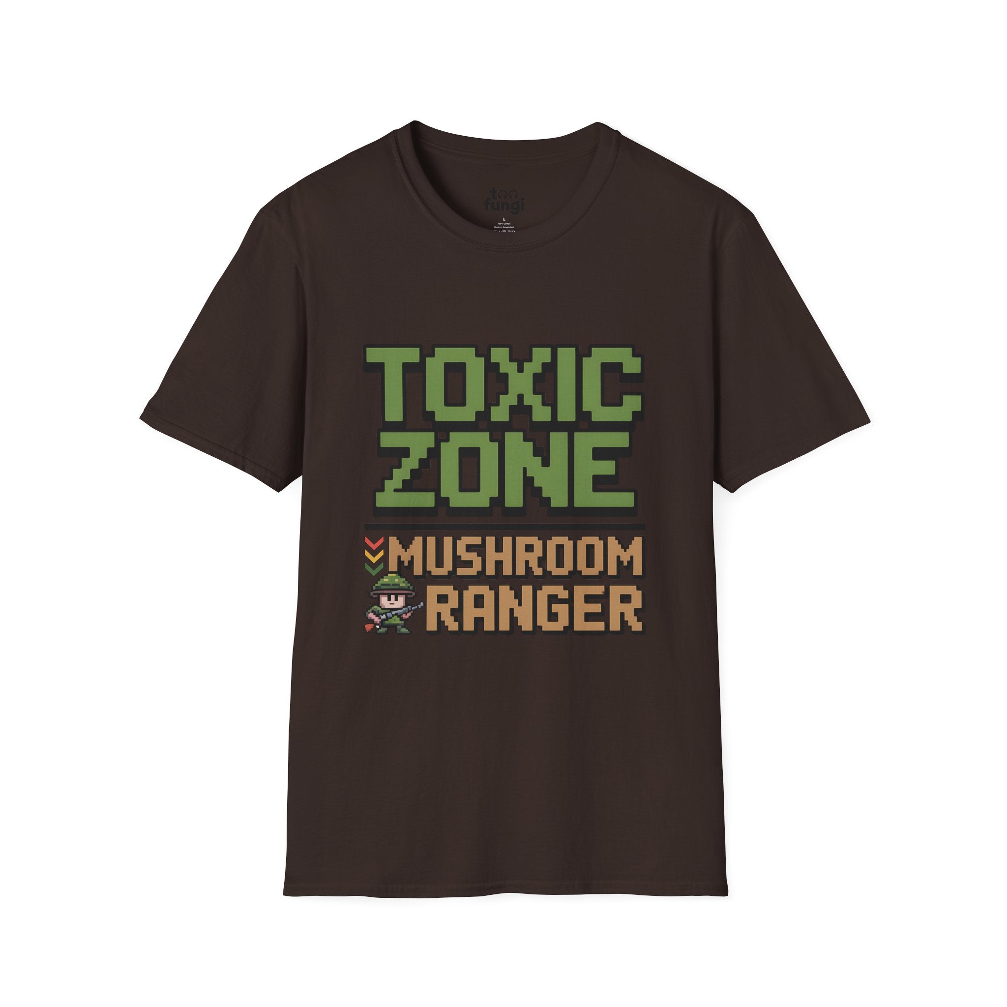 Toxic Zone Mushroom Ranger 8-Bit Hazmat Badge T-Shirt