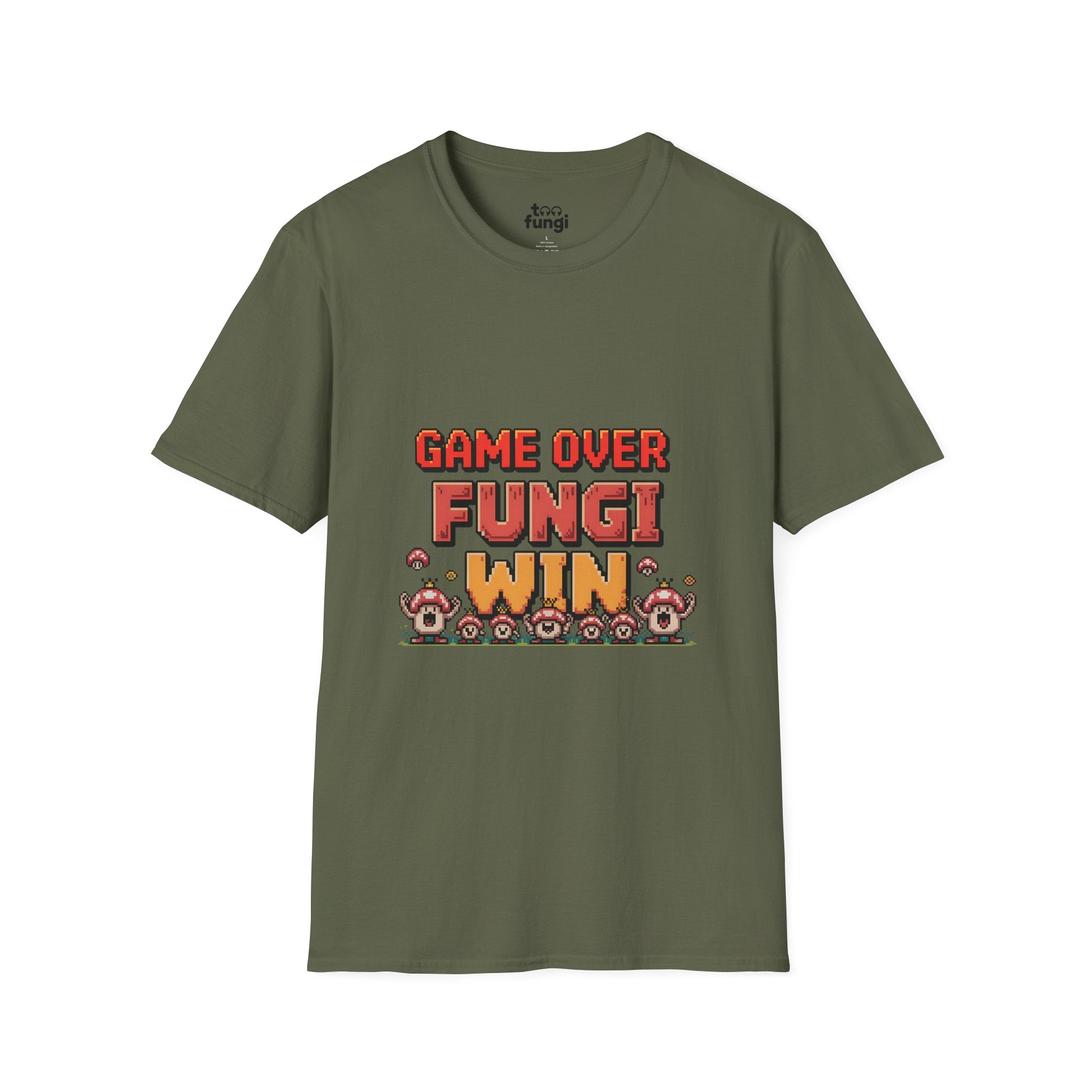 Game Over Fungi Win 8-Bit Victory Screen T-Shirt