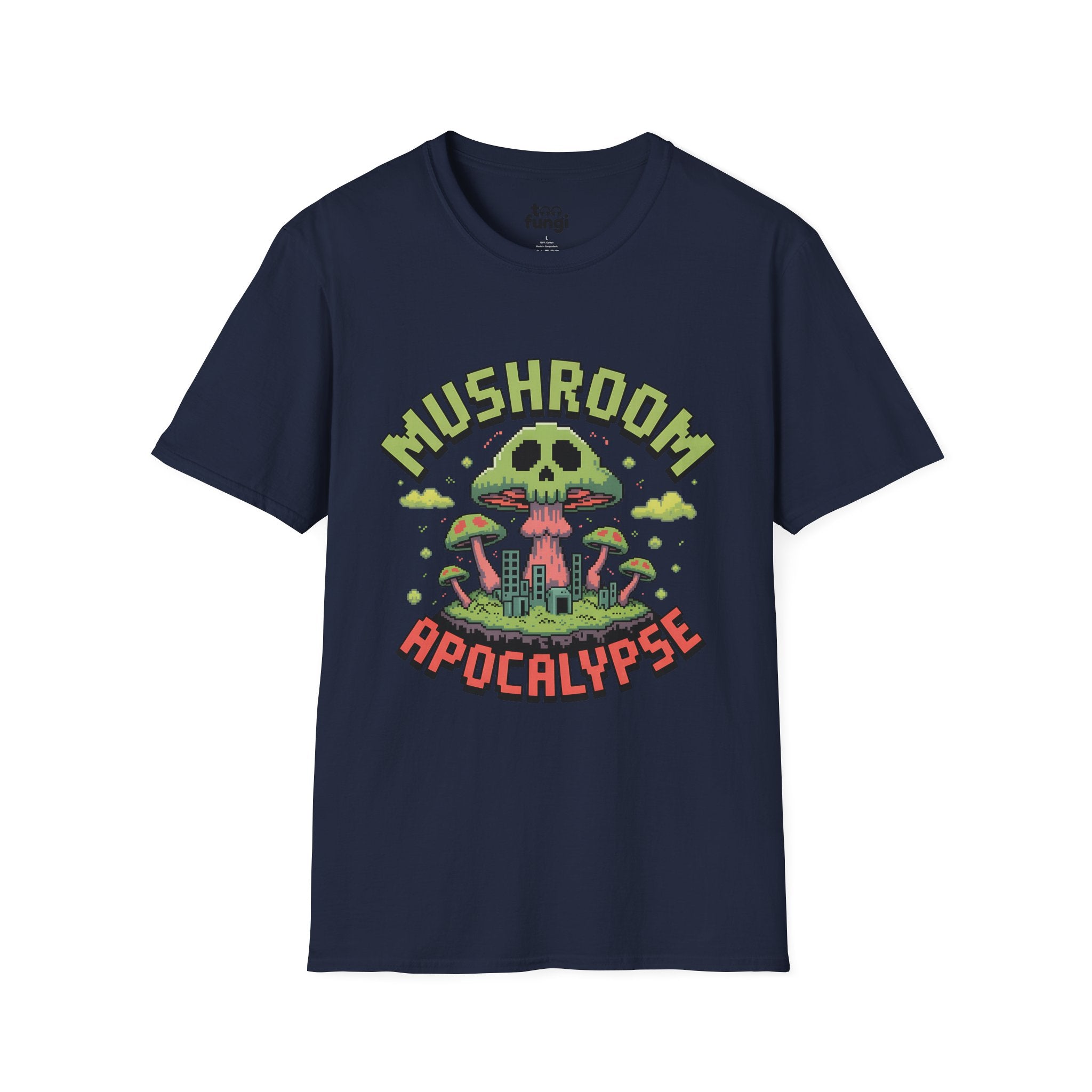 Mushroom Apocalypse 8-Bit Survival Badge T-Shirt