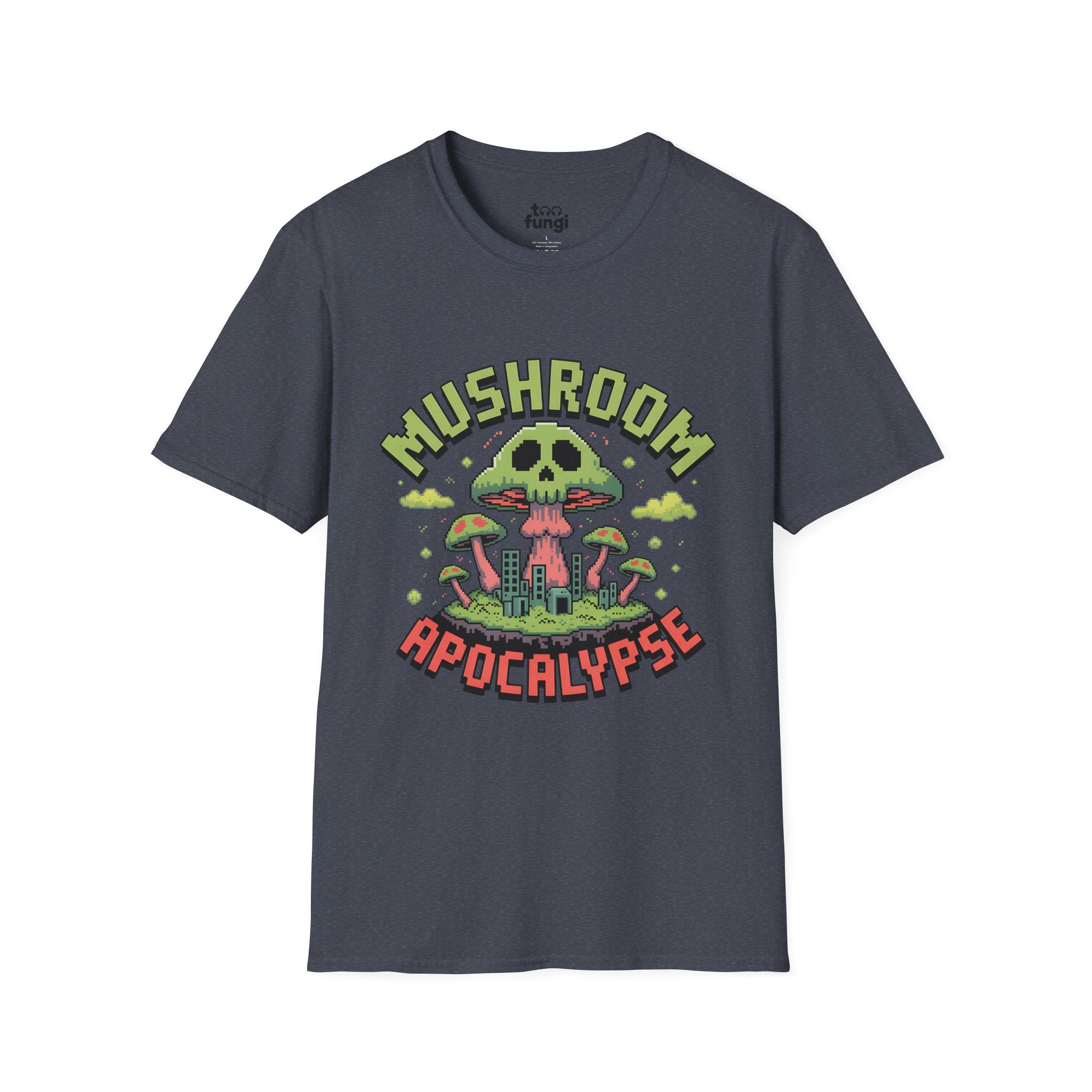 Mushroom Apocalypse 8-Bit Survival Badge T-Shirt