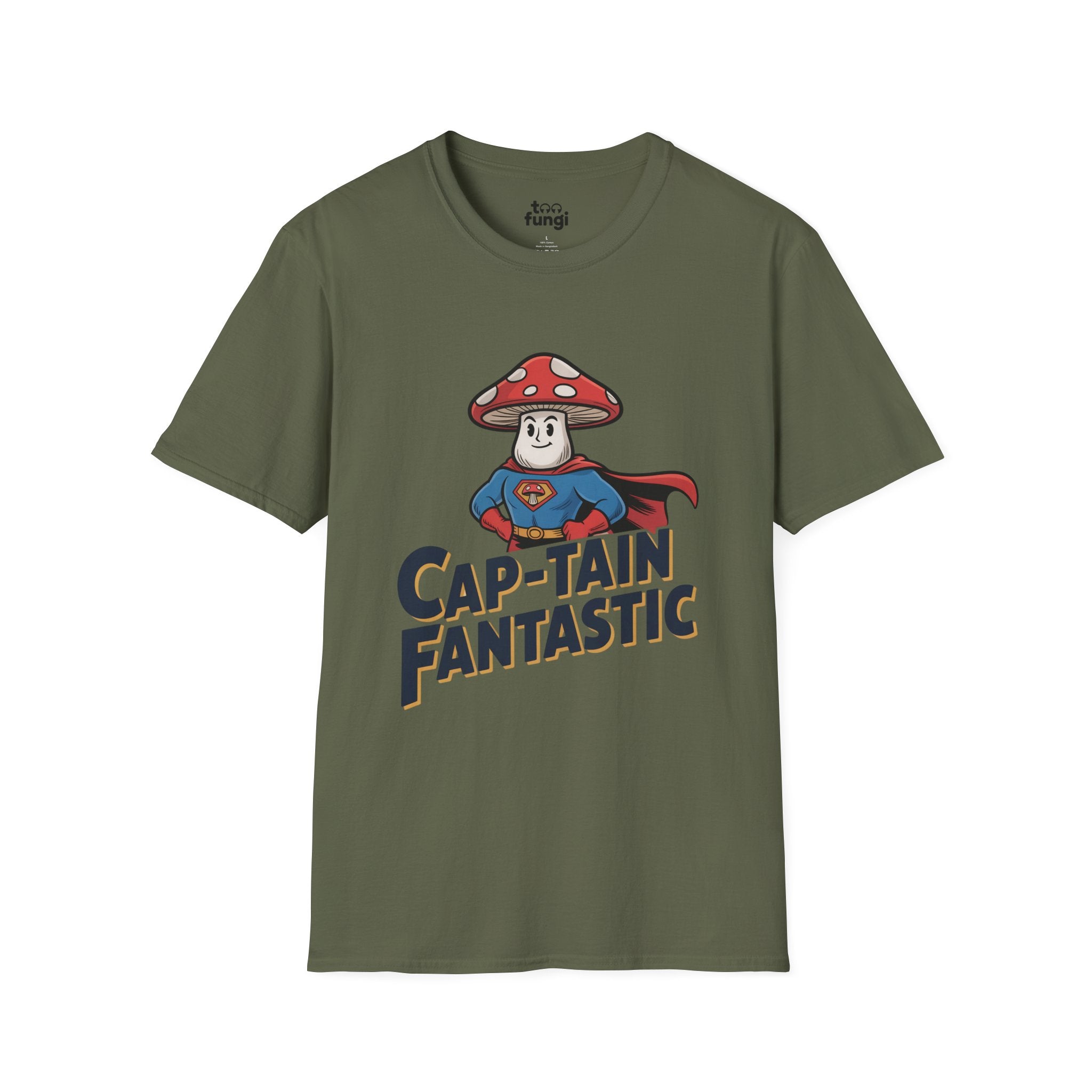 Cap-Tain Fantastic Mushroom Superhero T-Shirt