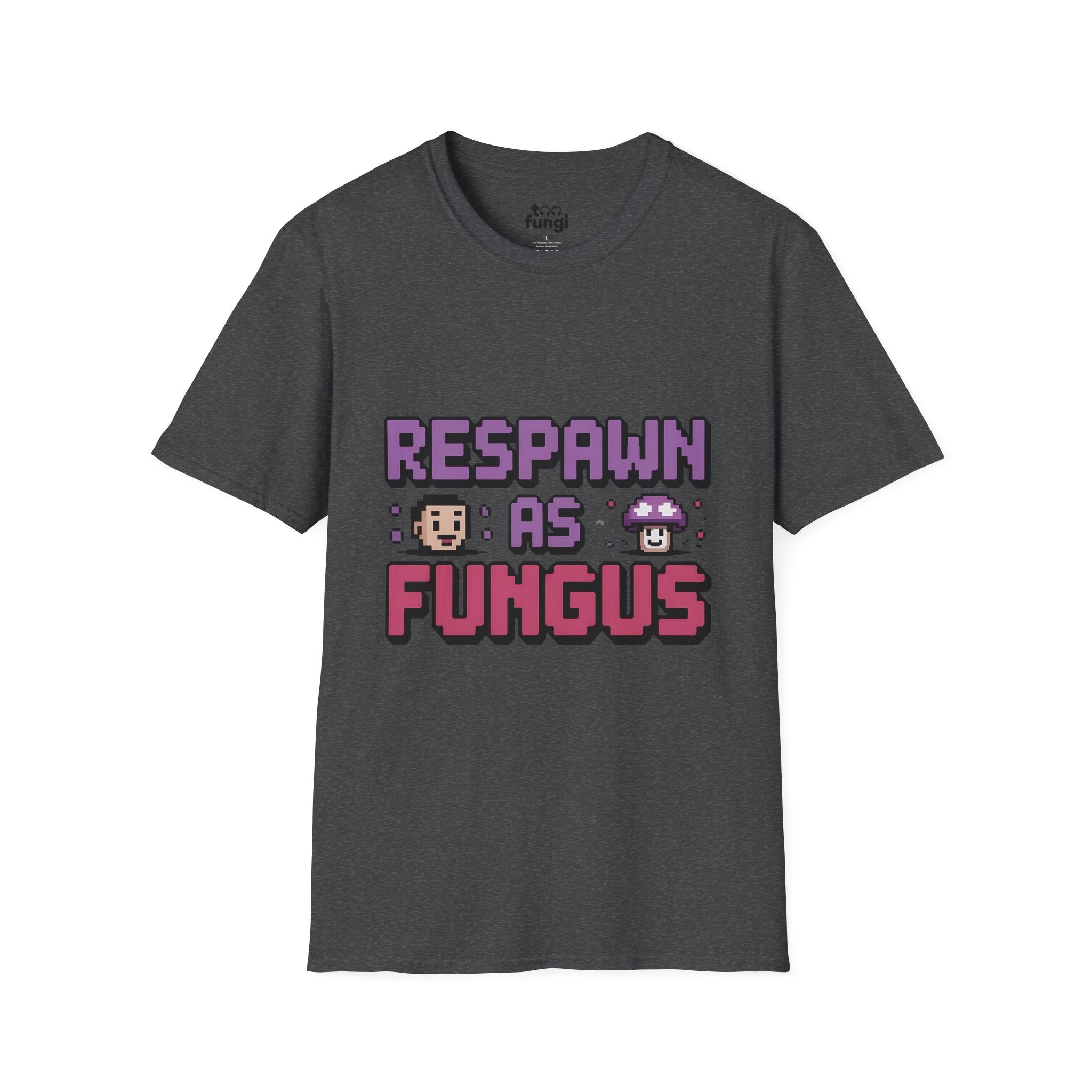 Respawn As Fungus 8-Bit Afterlife Gaming T-Shirt