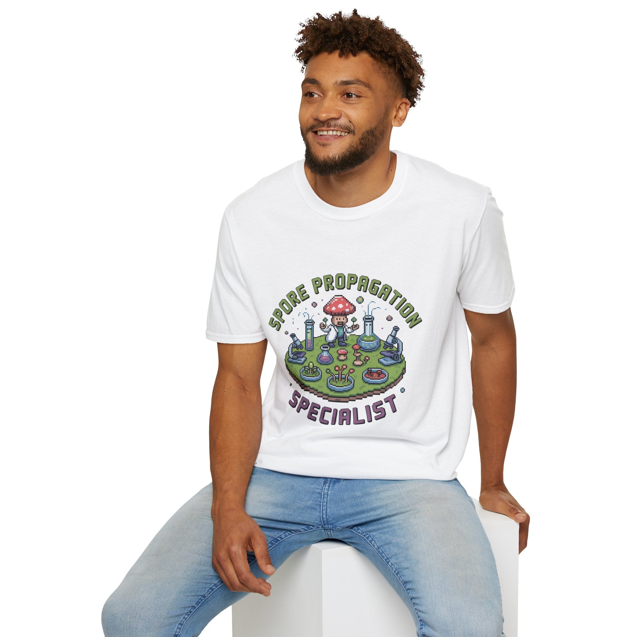 Spore Propagation Specialist 8-Bit Expert Badge T-Shirt