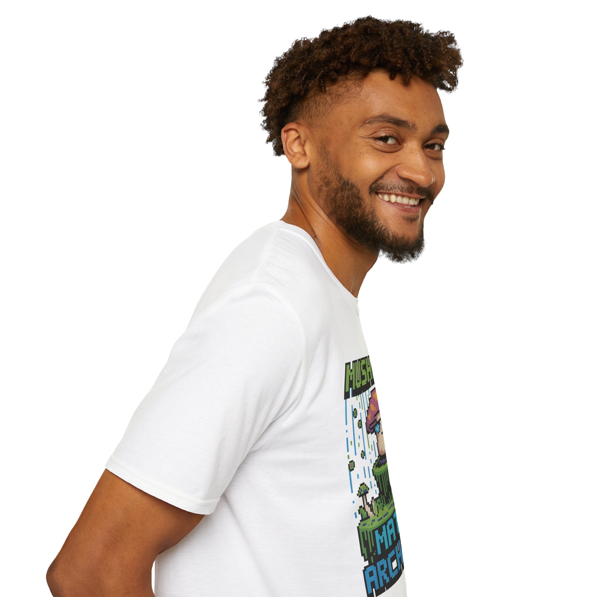 Mushroom Matrix Architect 8-Bit Cyberpunk T-Shirt