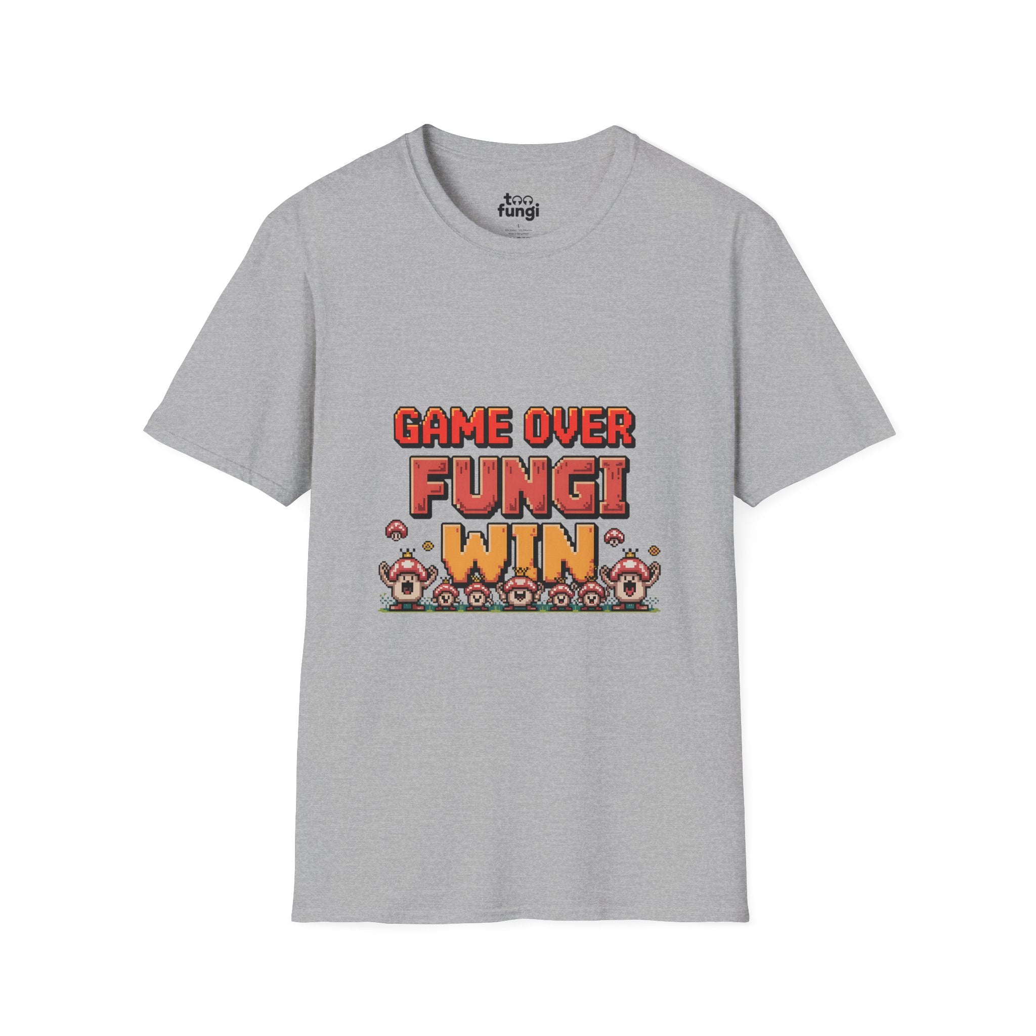 Game Over Fungi Win 8-Bit Victory Screen T-Shirt