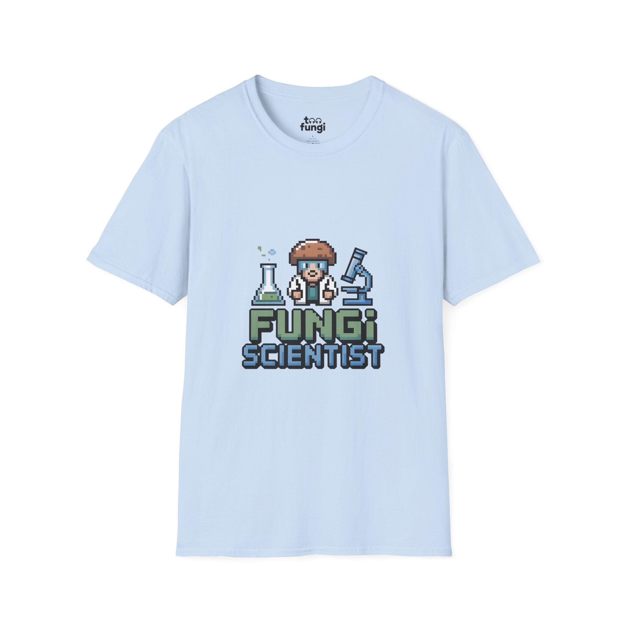 Fungi Scientist 8-Bit Laboratory Research Badge T-Shirt