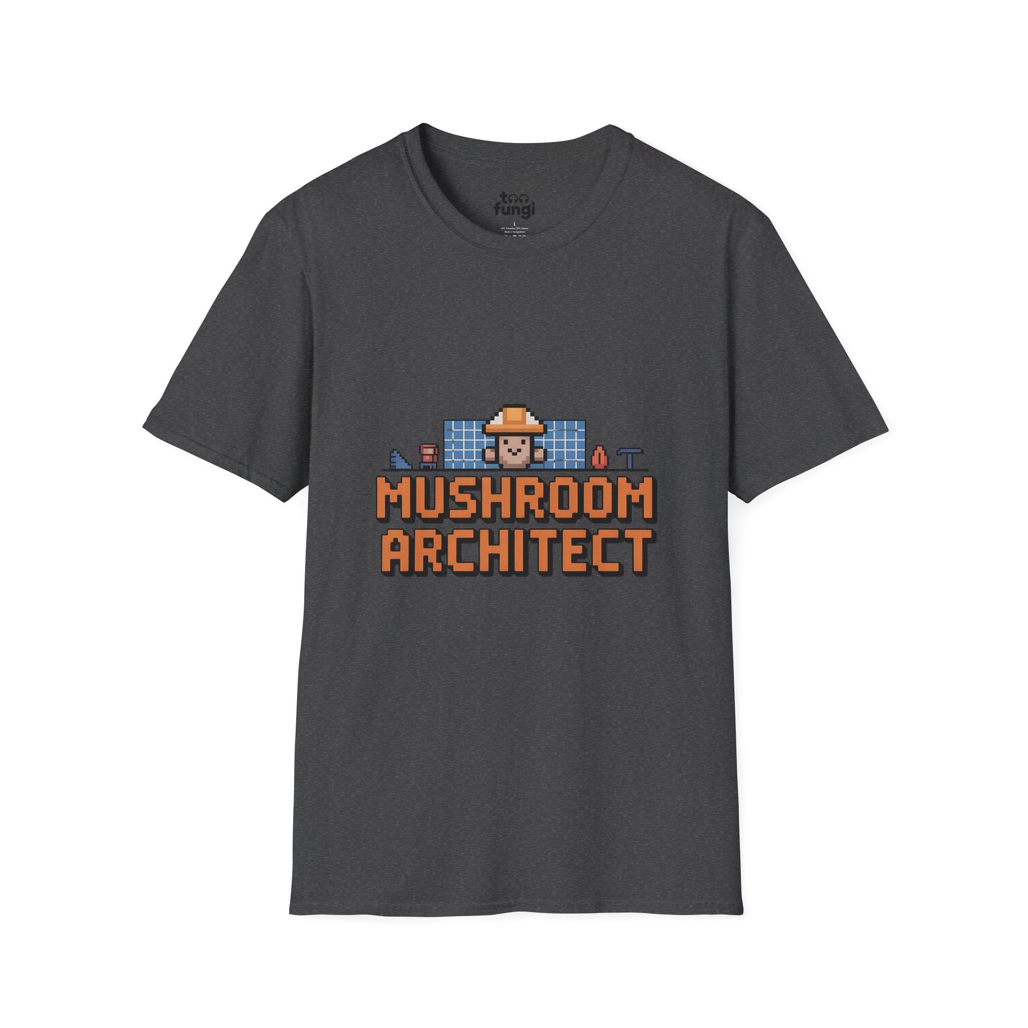 Underground Mushroom Architect 8-Bit Cave Designer T-Shirt