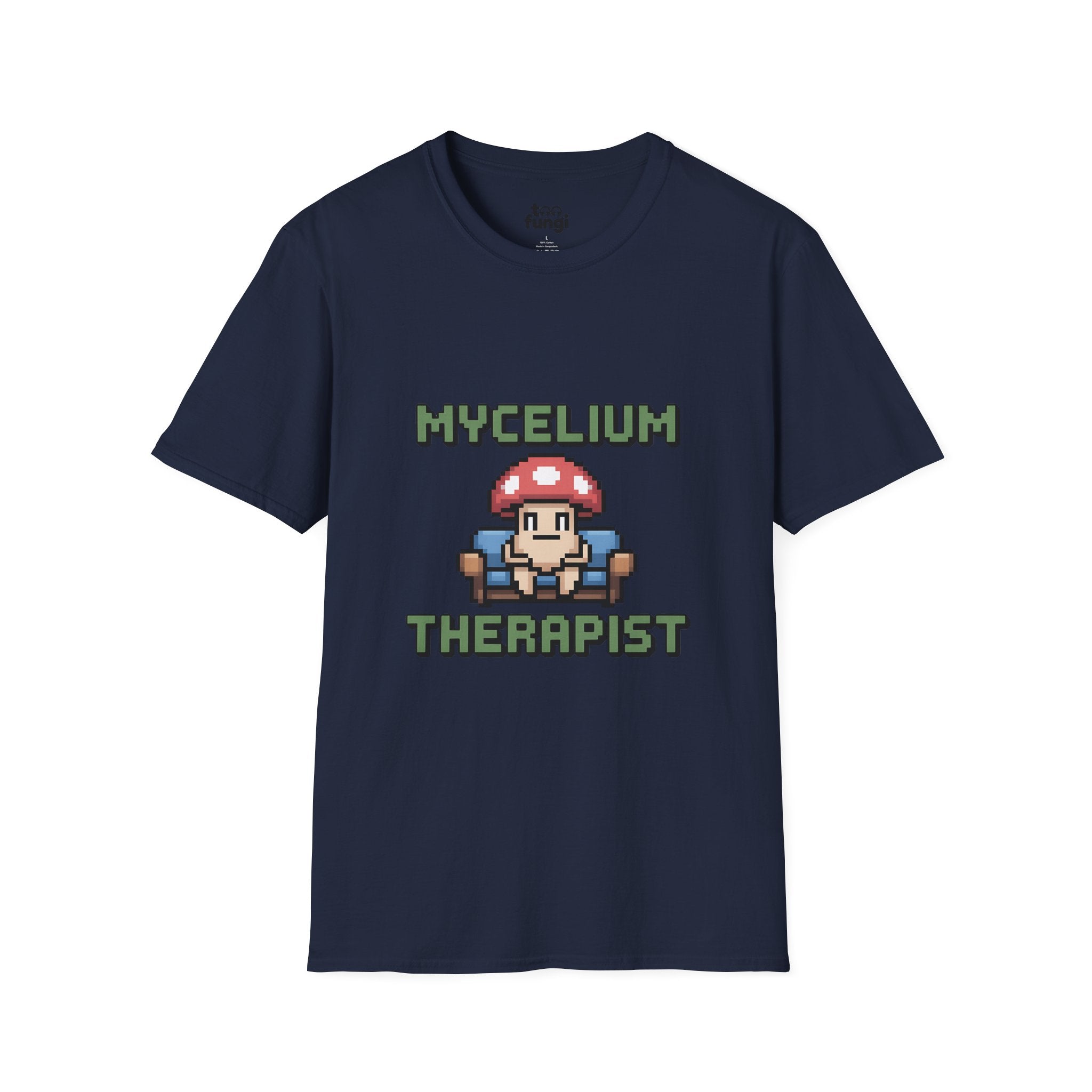 Mycelium Therapist 8-Bit Healing Network Badge T-Shirt