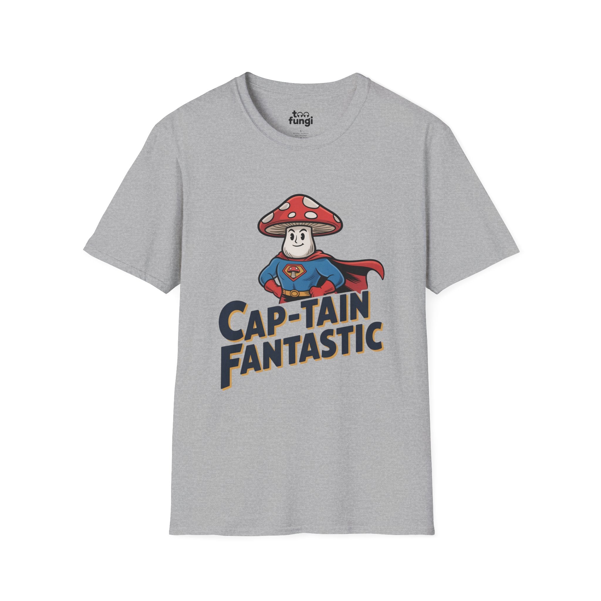 Cap-Tain Fantastic Mushroom Superhero T-Shirt