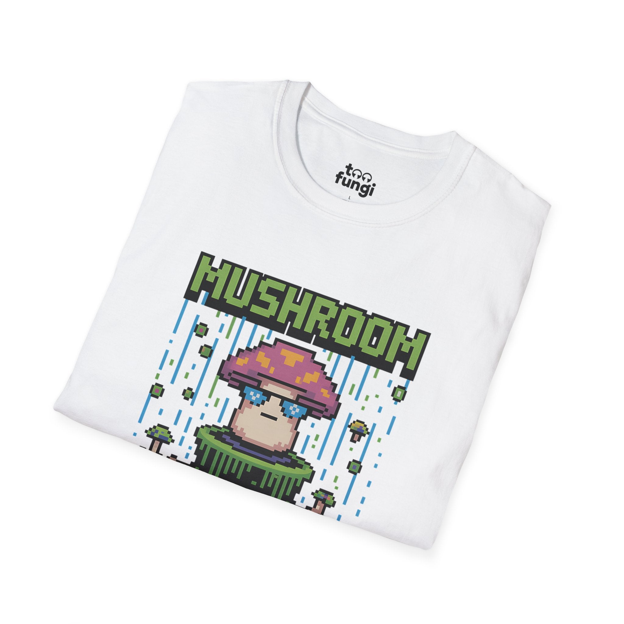 Mushroom Matrix Architect 8-Bit Cyberpunk T-Shirt