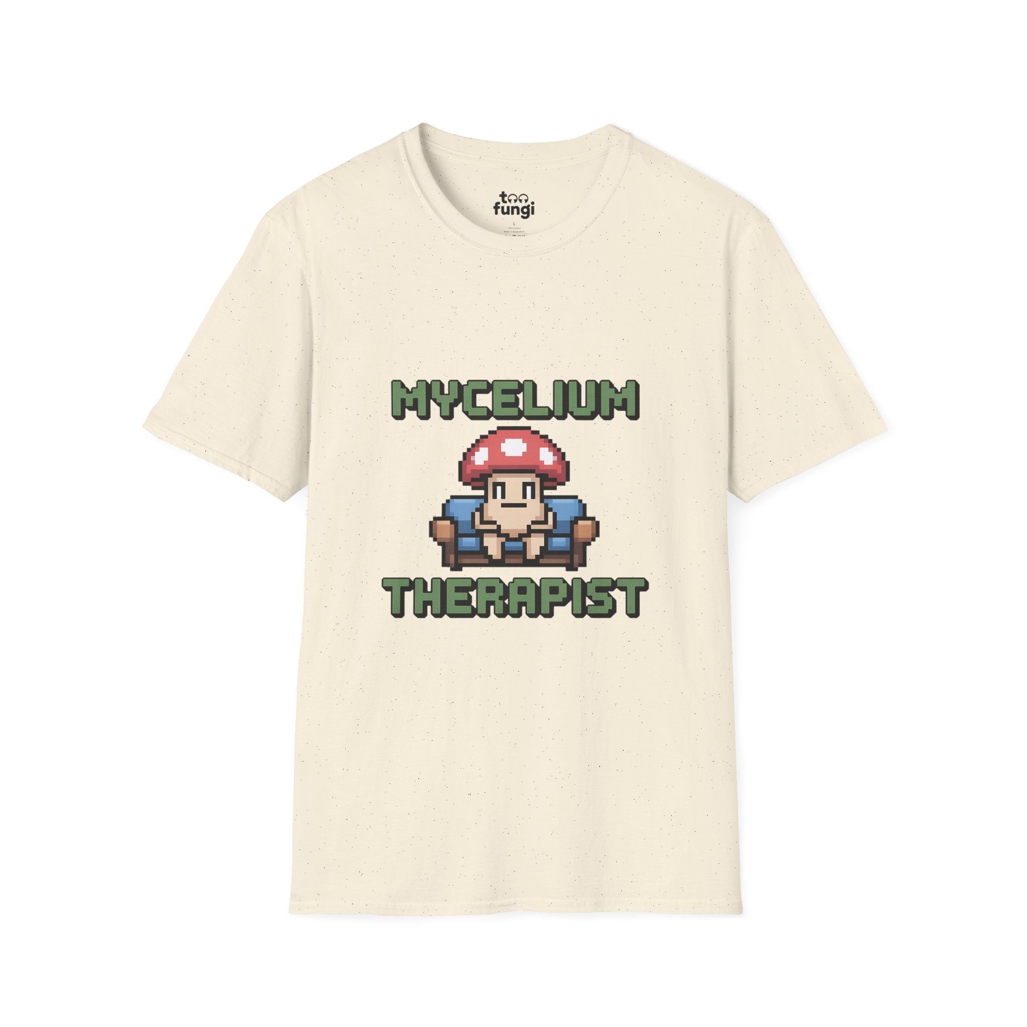 Mycelium Therapist 8-Bit Healing Network Badge T-Shirt