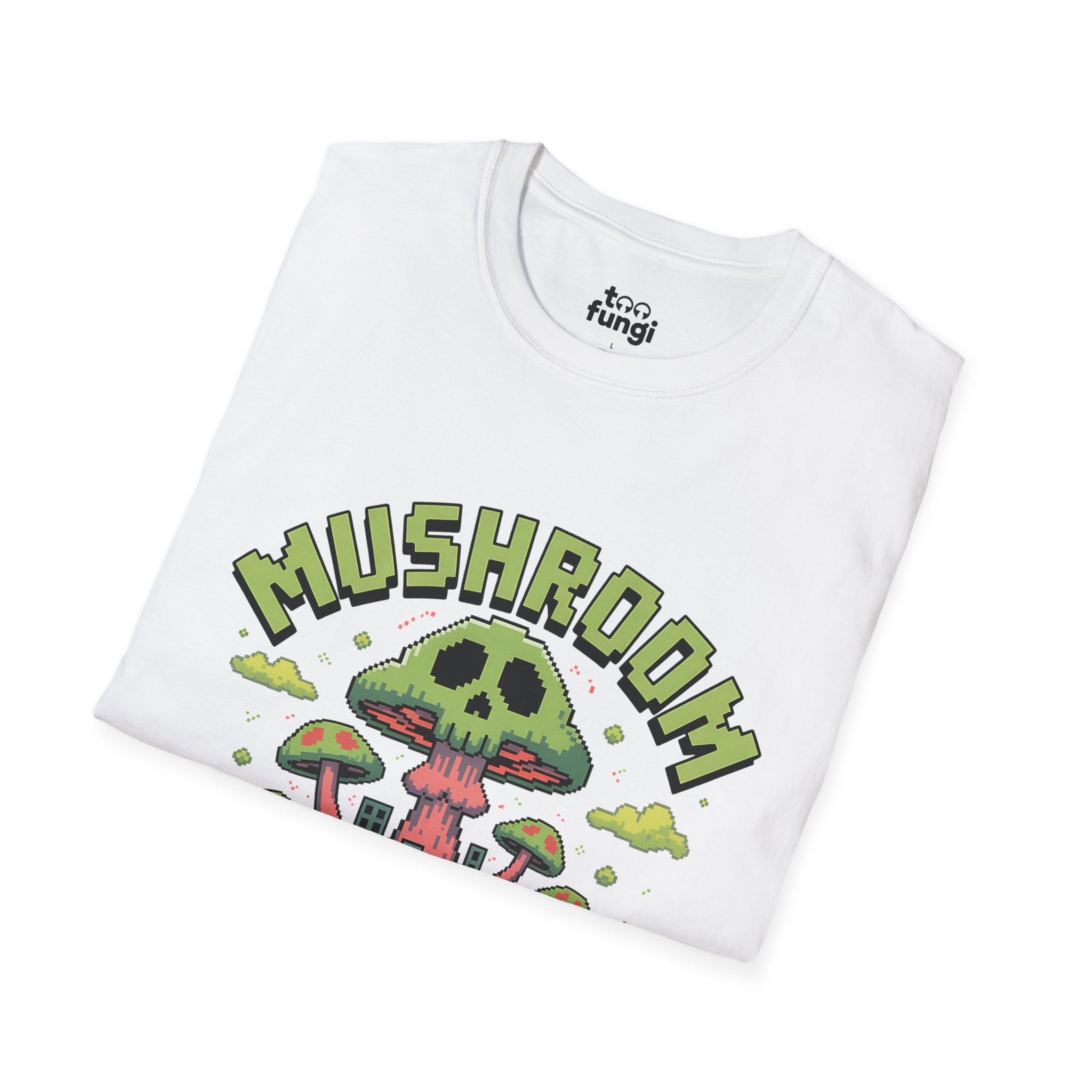 Mushroom Apocalypse 8-Bit Survival Badge T-Shirt