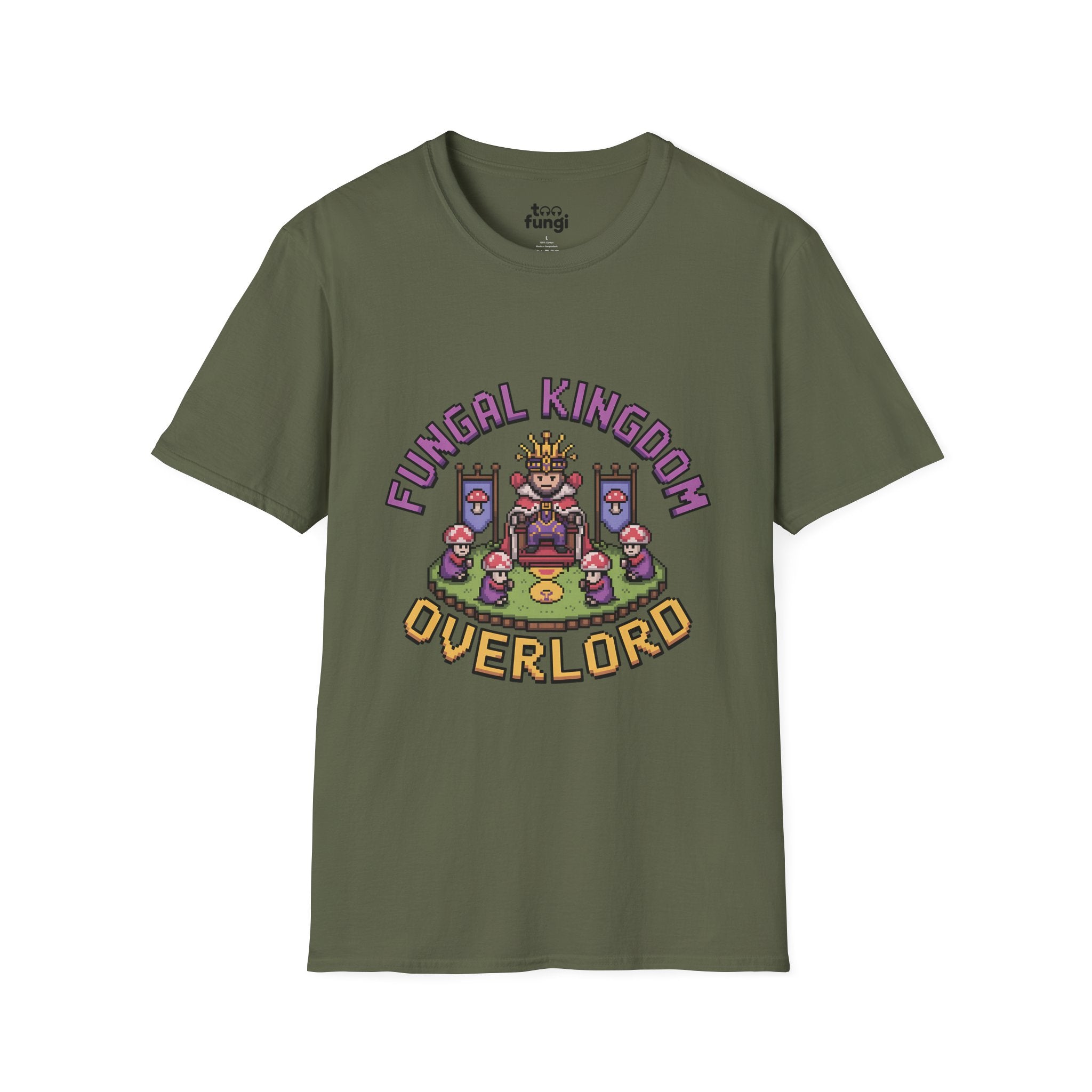 Fungal Kingdom Overlord 8-Bit Royal Badge T-Shirt