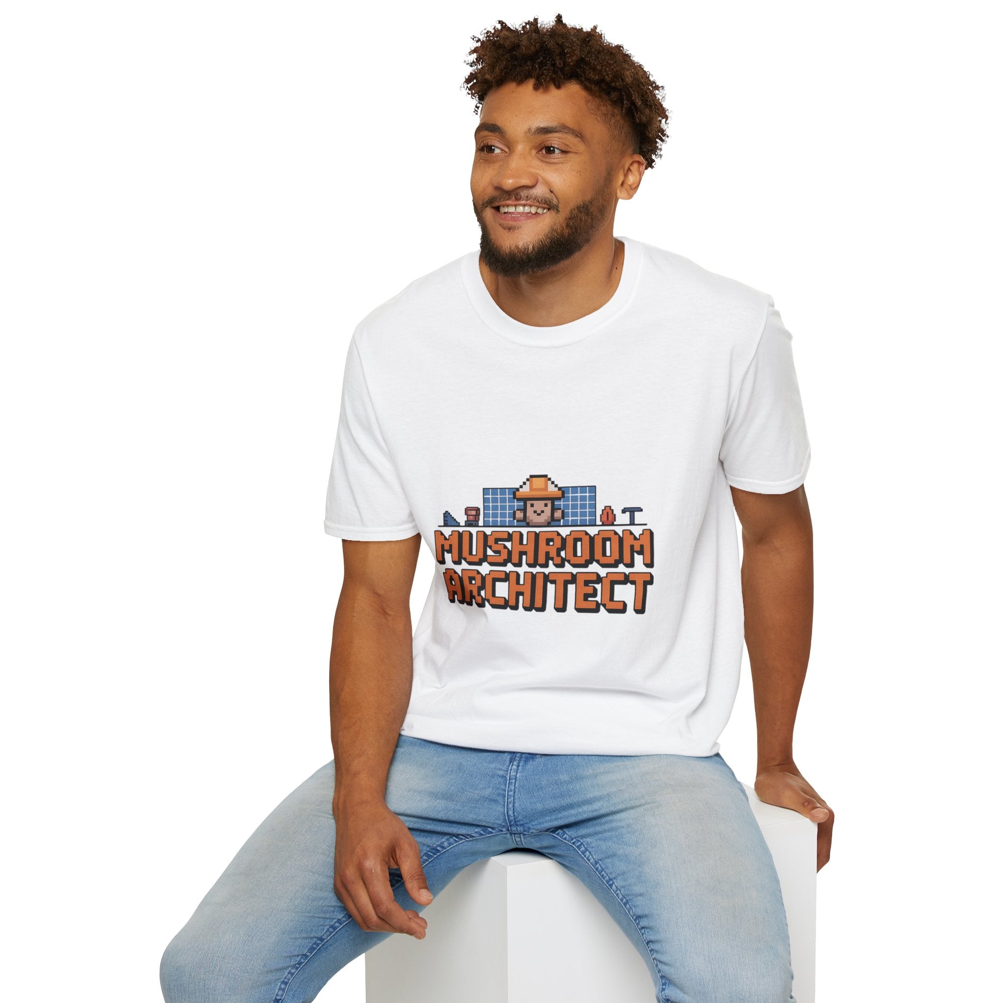 Underground Mushroom Architect 8-Bit Cave Designer T-Shirt